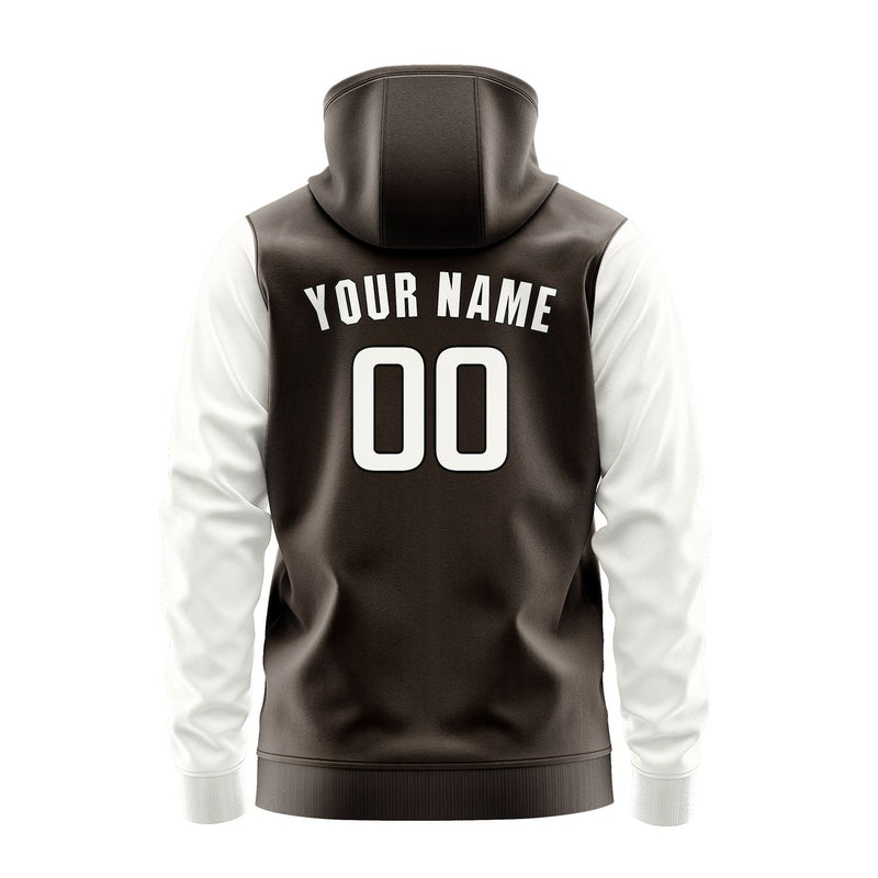 Custom Brown White Hoodie 0101181801B31718