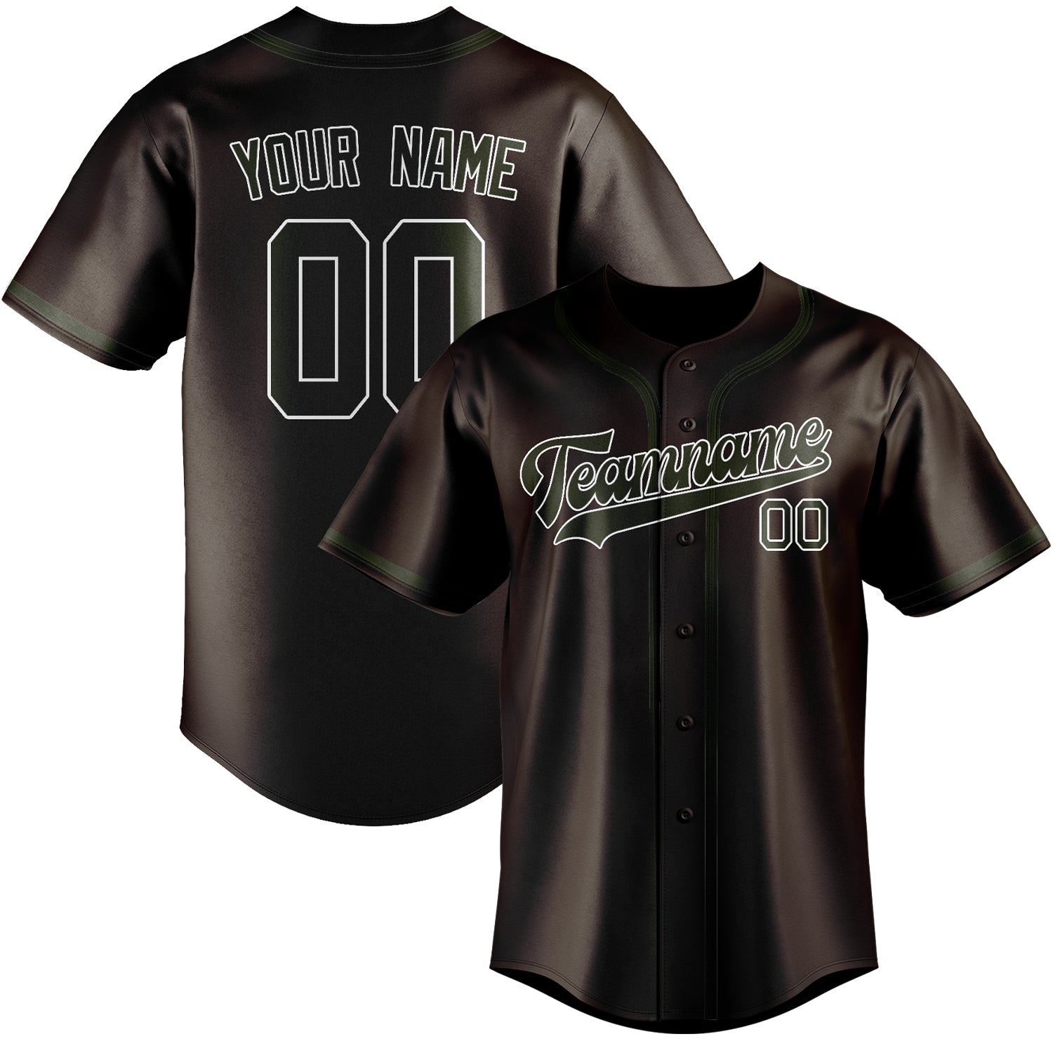 Custom Brown Olive Baseball Jersey