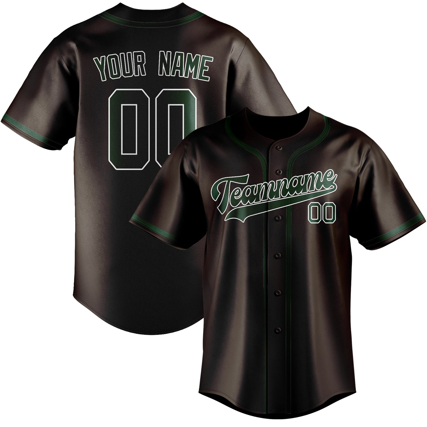 Custom Brown Green Baseball Jersey