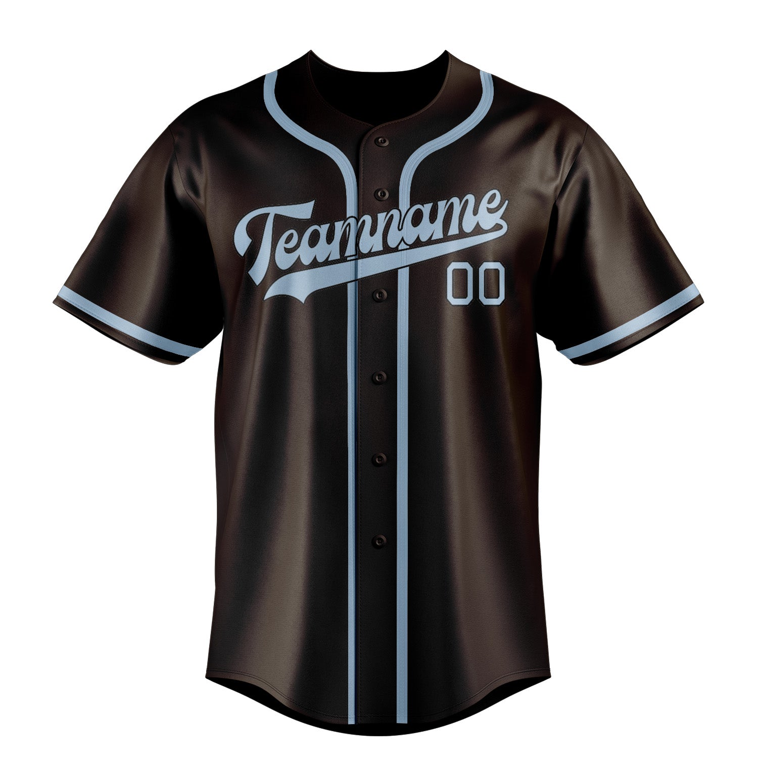 Custom Brown Light Blue Baseball Jersey