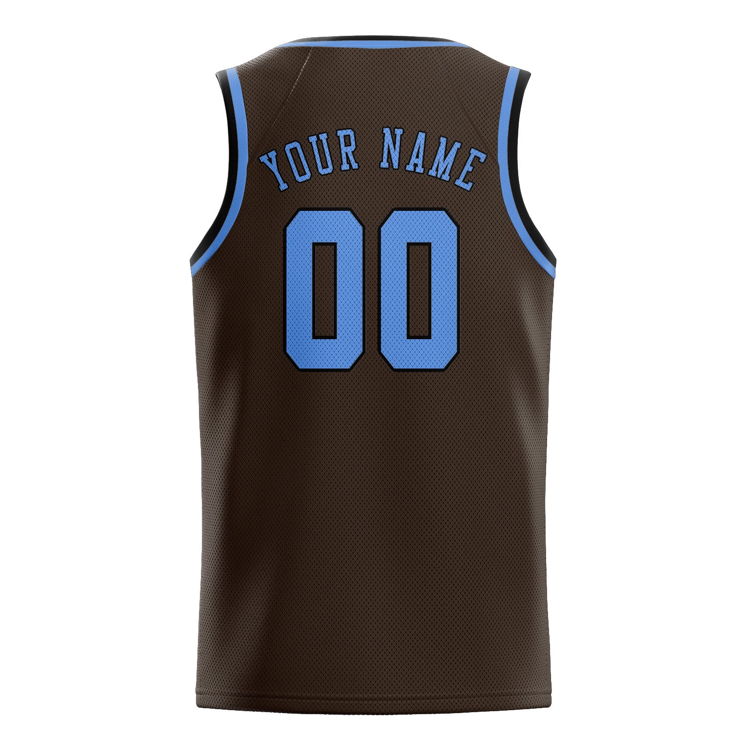 Custom Brown Light Blue Basketball Jersey