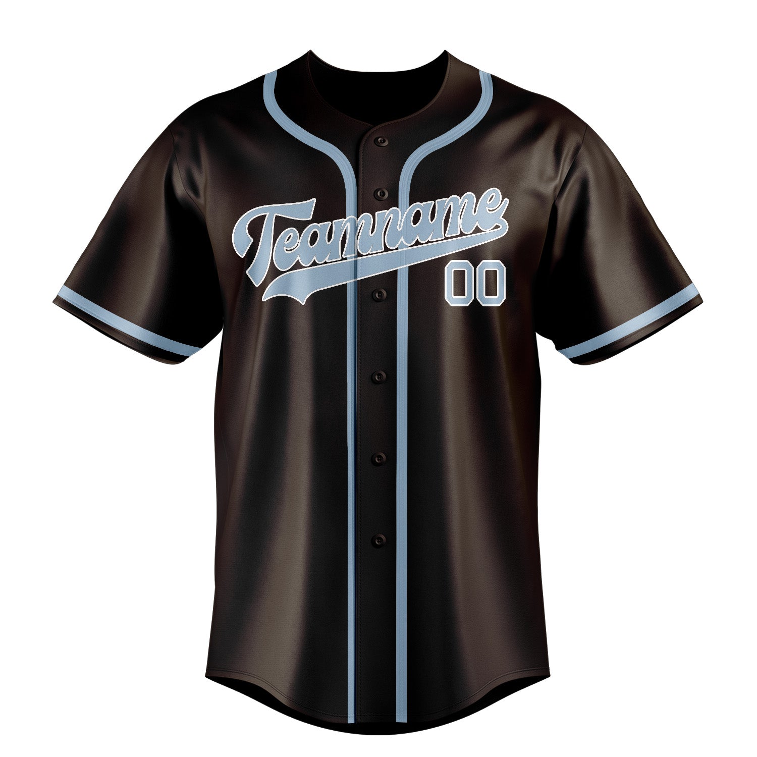 Custom Brown Light Blue Baseball Jersey