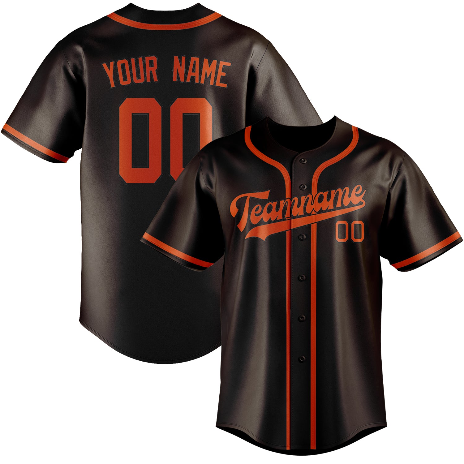 Custom Brown Orange Red Baseball Jersey
