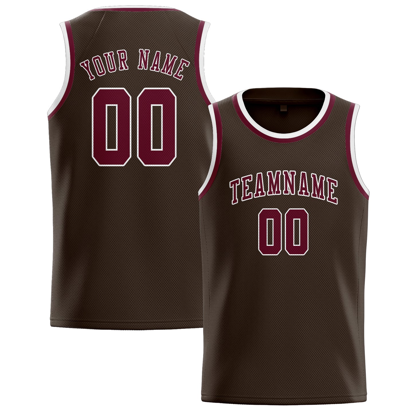 Custom Brown Crimson Red Basketball Jersey