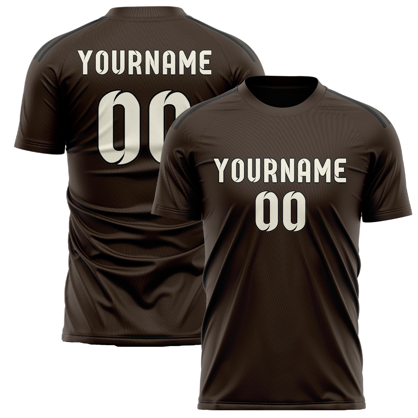 Custom Brown Cream Soccer Jersey