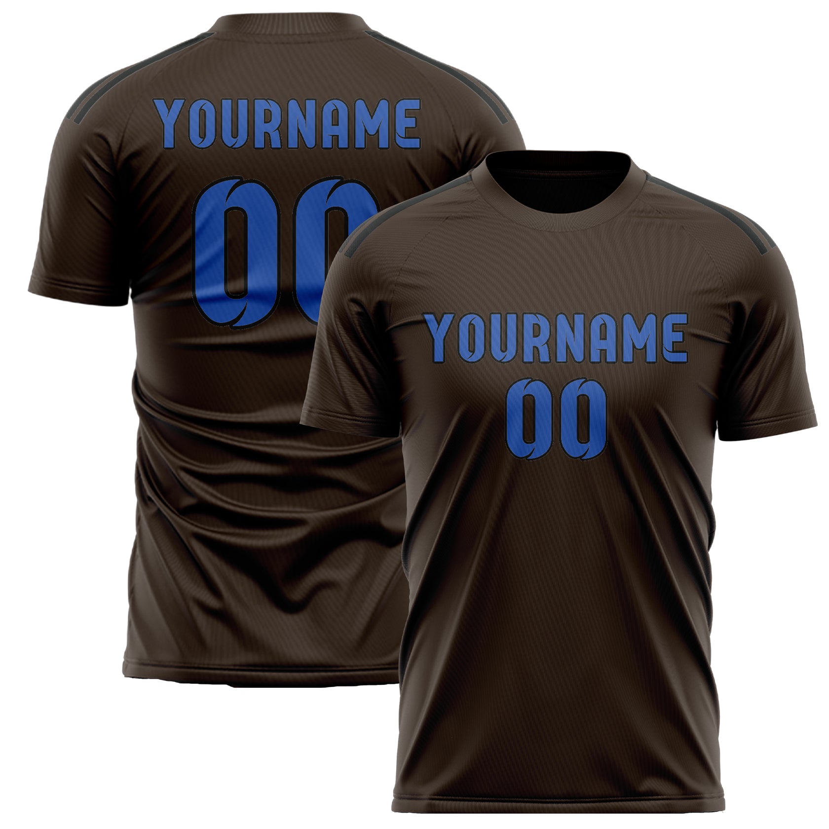 Custom Brown Sky Blue Soccer Jersey