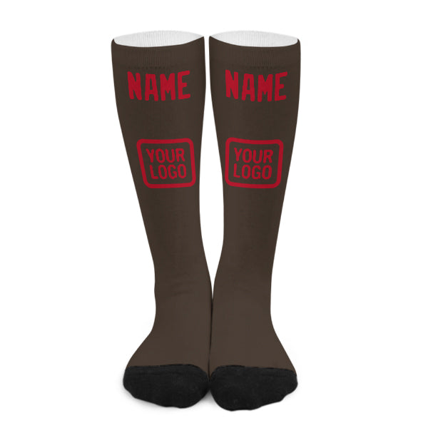 Custom Brown Red Knee-High Sock