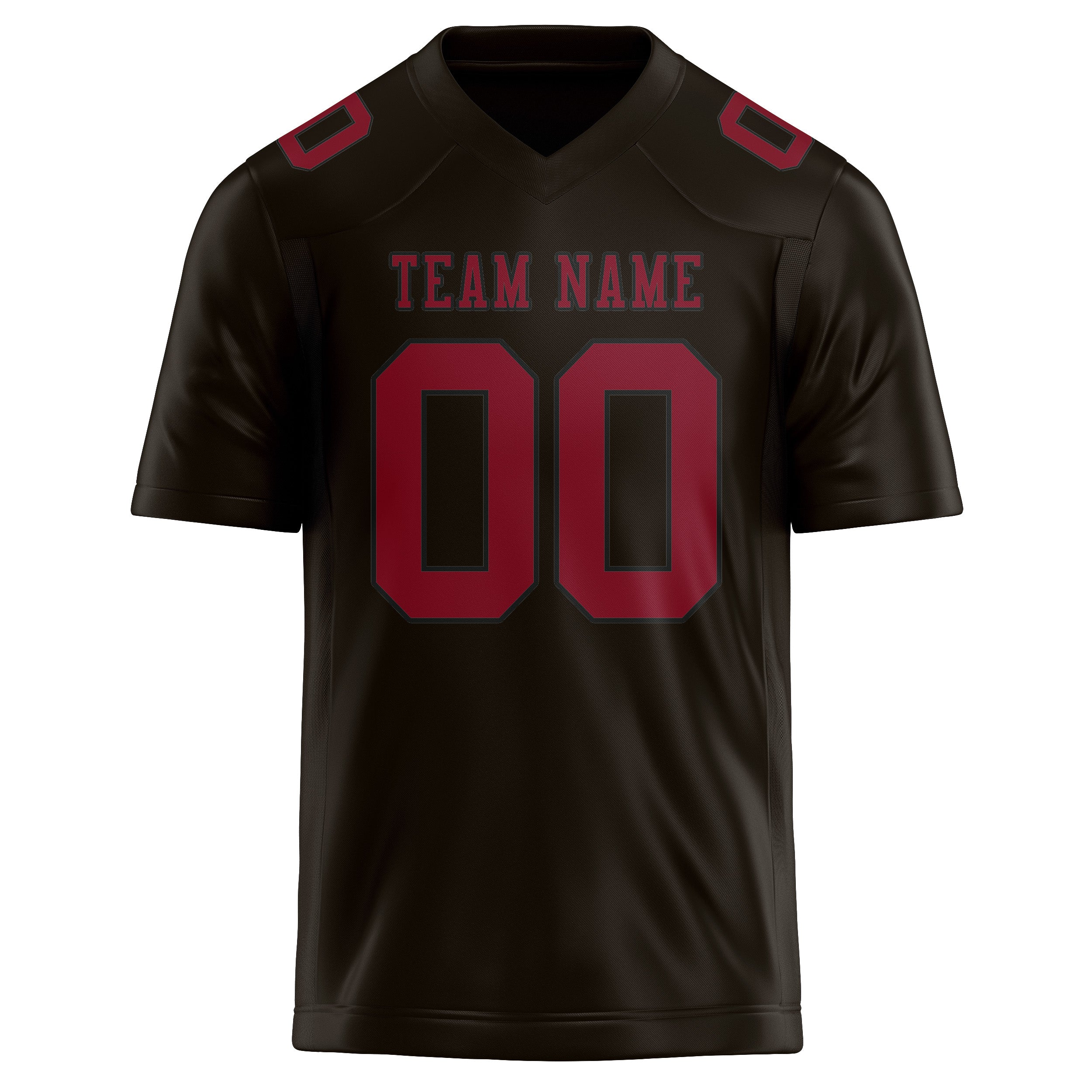 Custom Brown Crimson Red Football Jersey