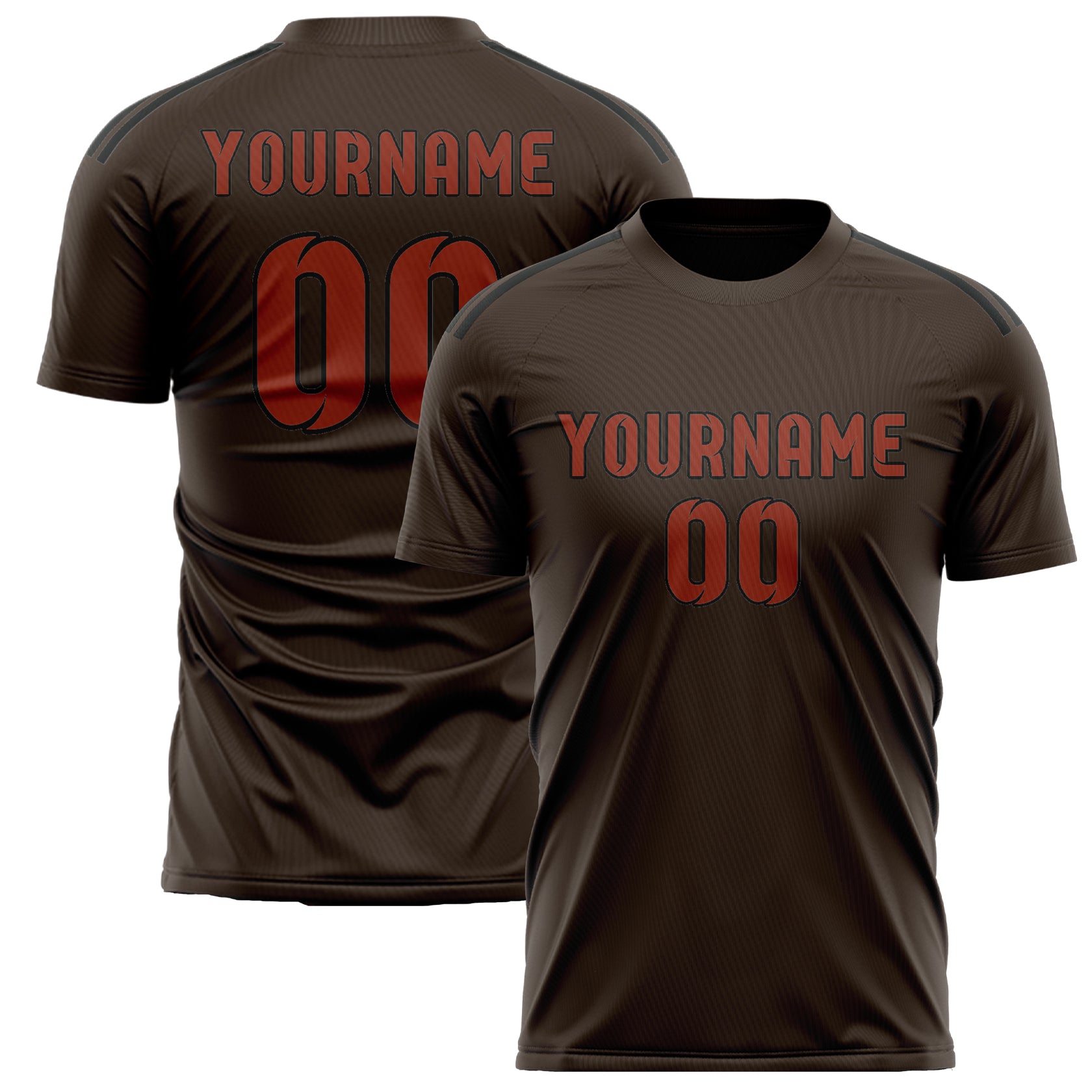 Custom Brown Coral Red Soccer Jersey