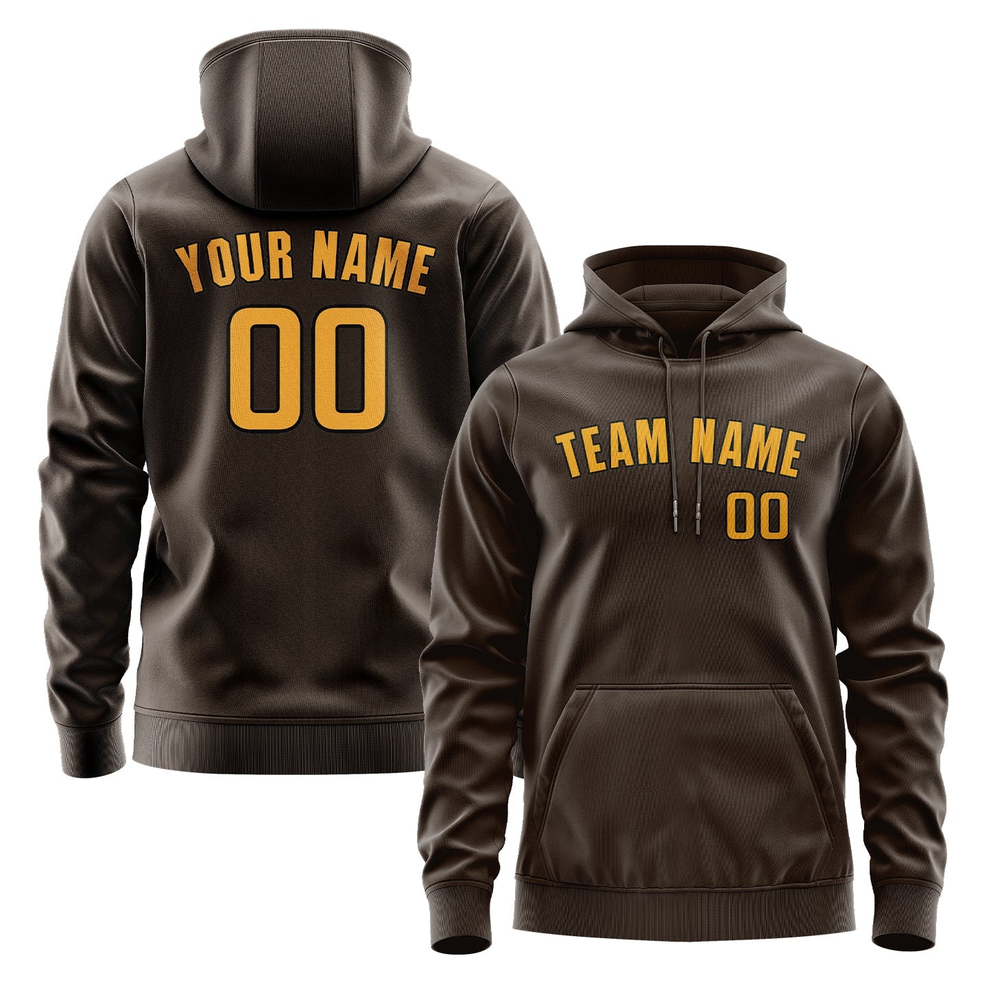 Custom Brown Yellow Hoodie