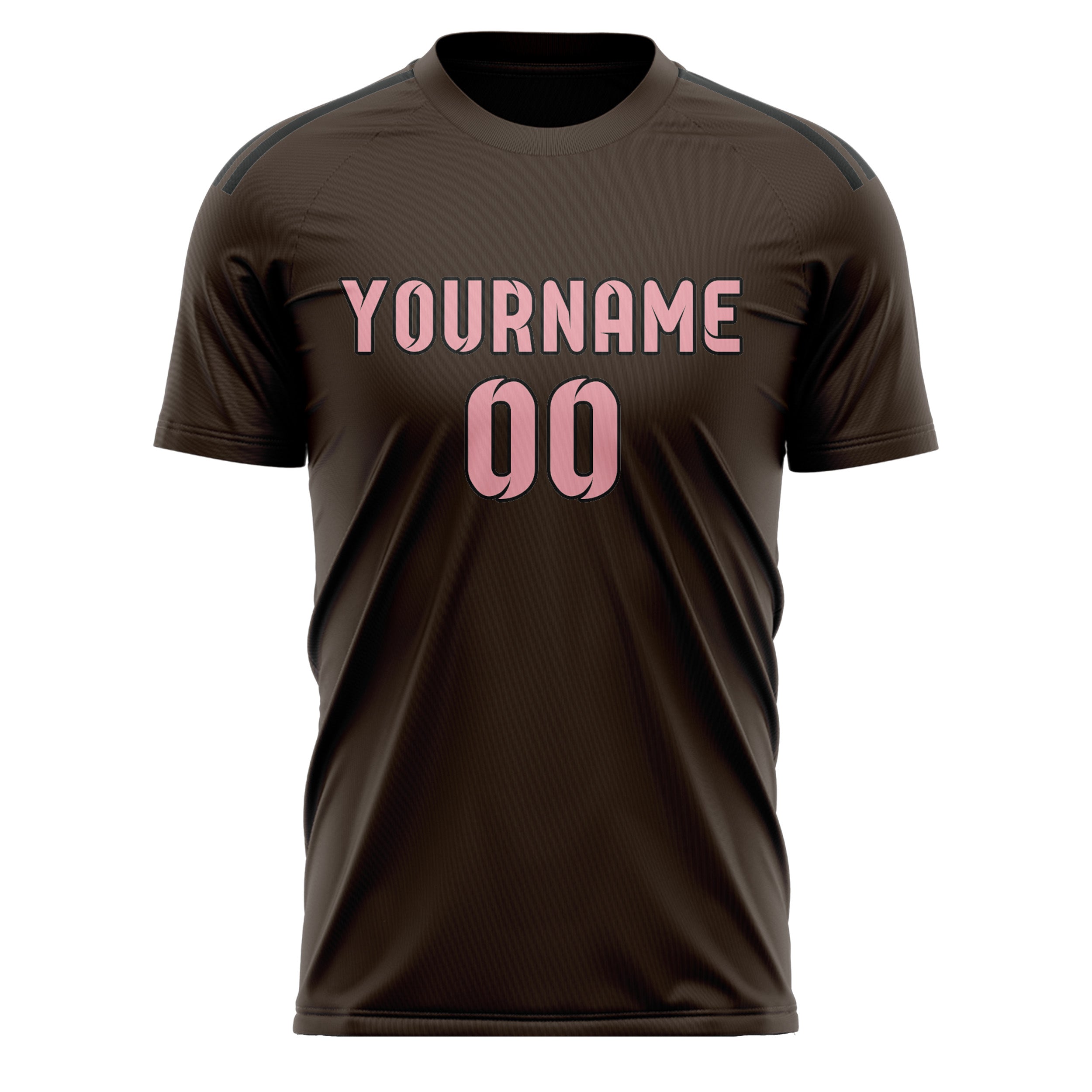 Custom Brown Light Pink Soccer Jersey