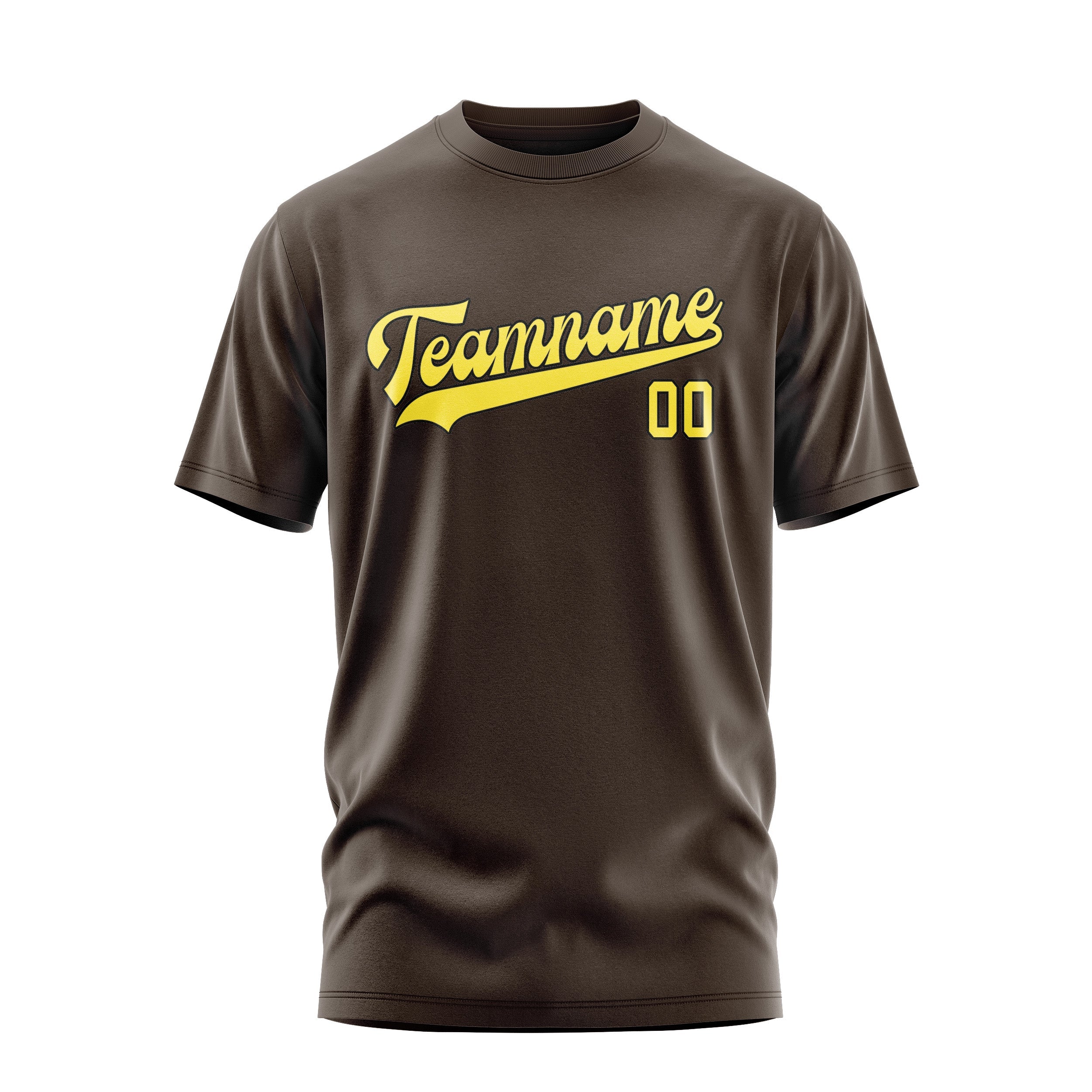 Custom Brown Light Yellow T-Shirt