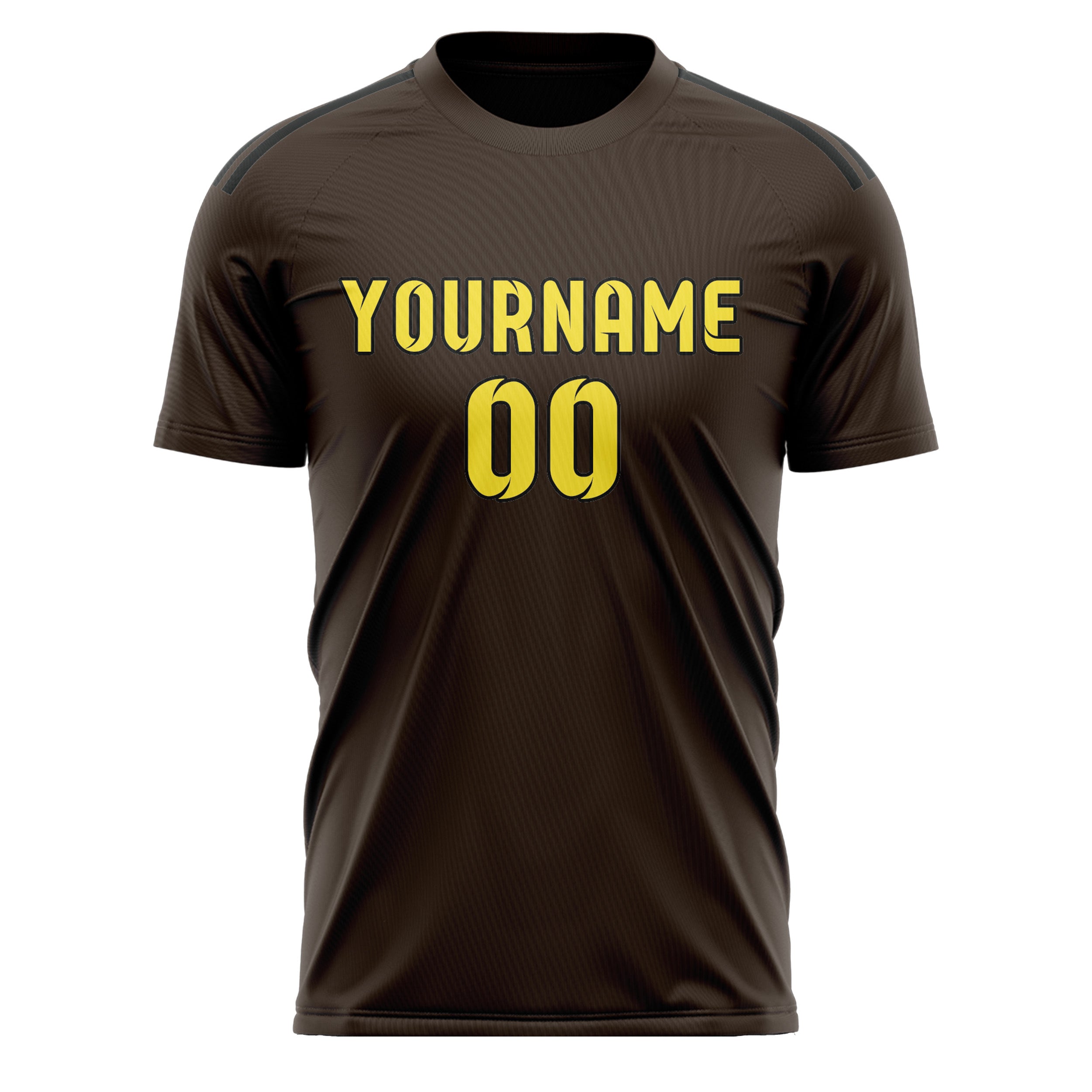 Custom Brown Light Yellow Soccer Jersey