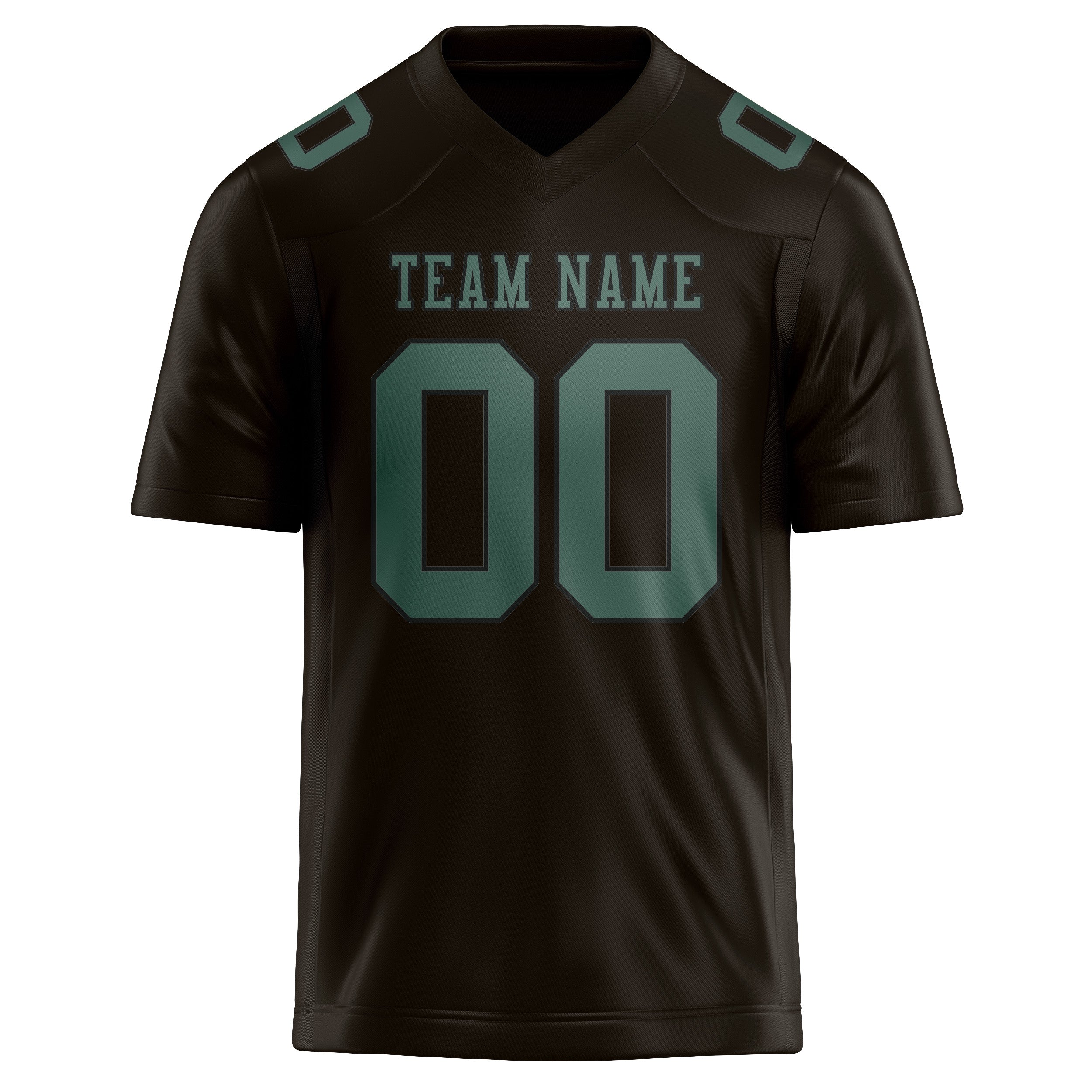 Custom Brown Blue Green Football Jersey