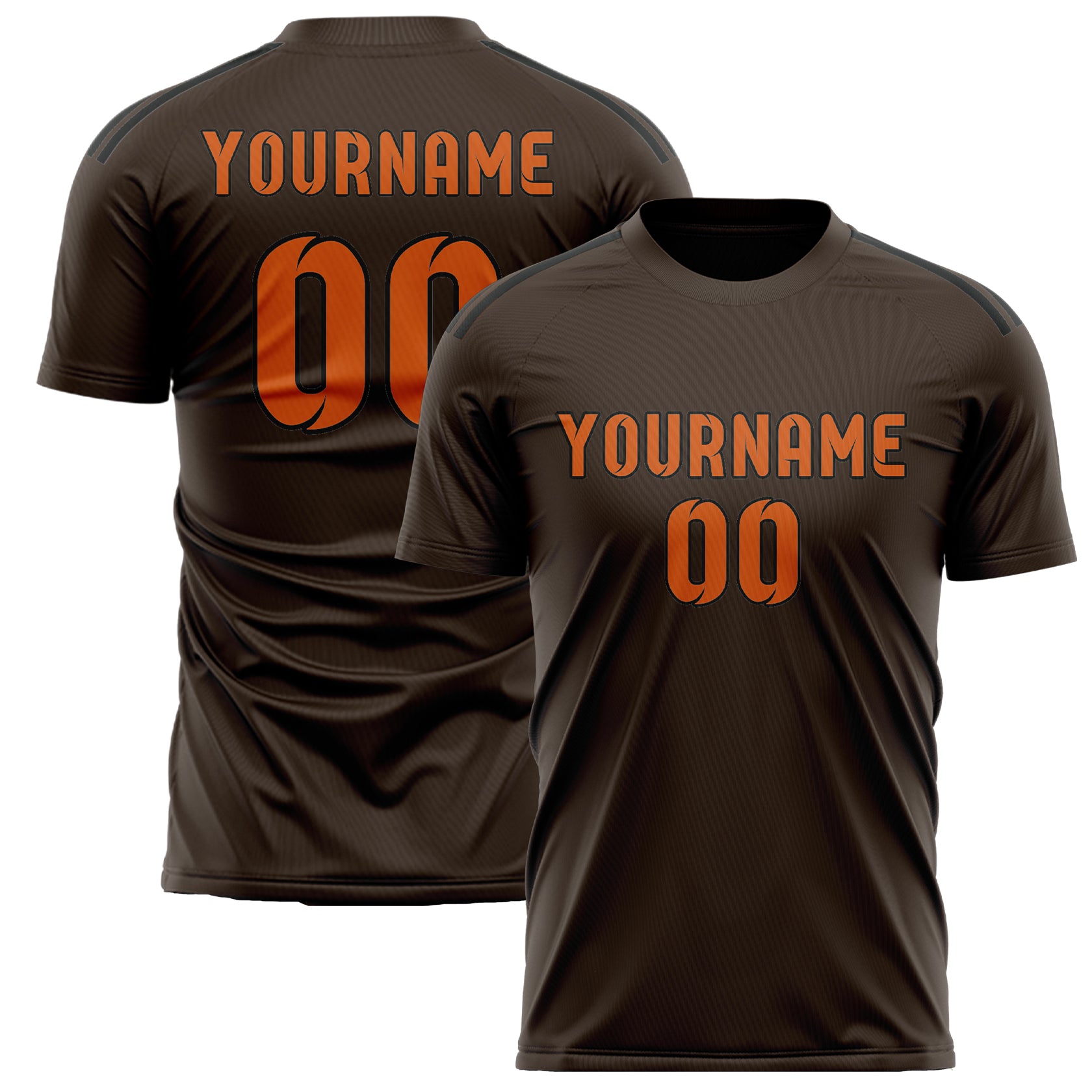 Custom Brown Orange Soccer Jersey