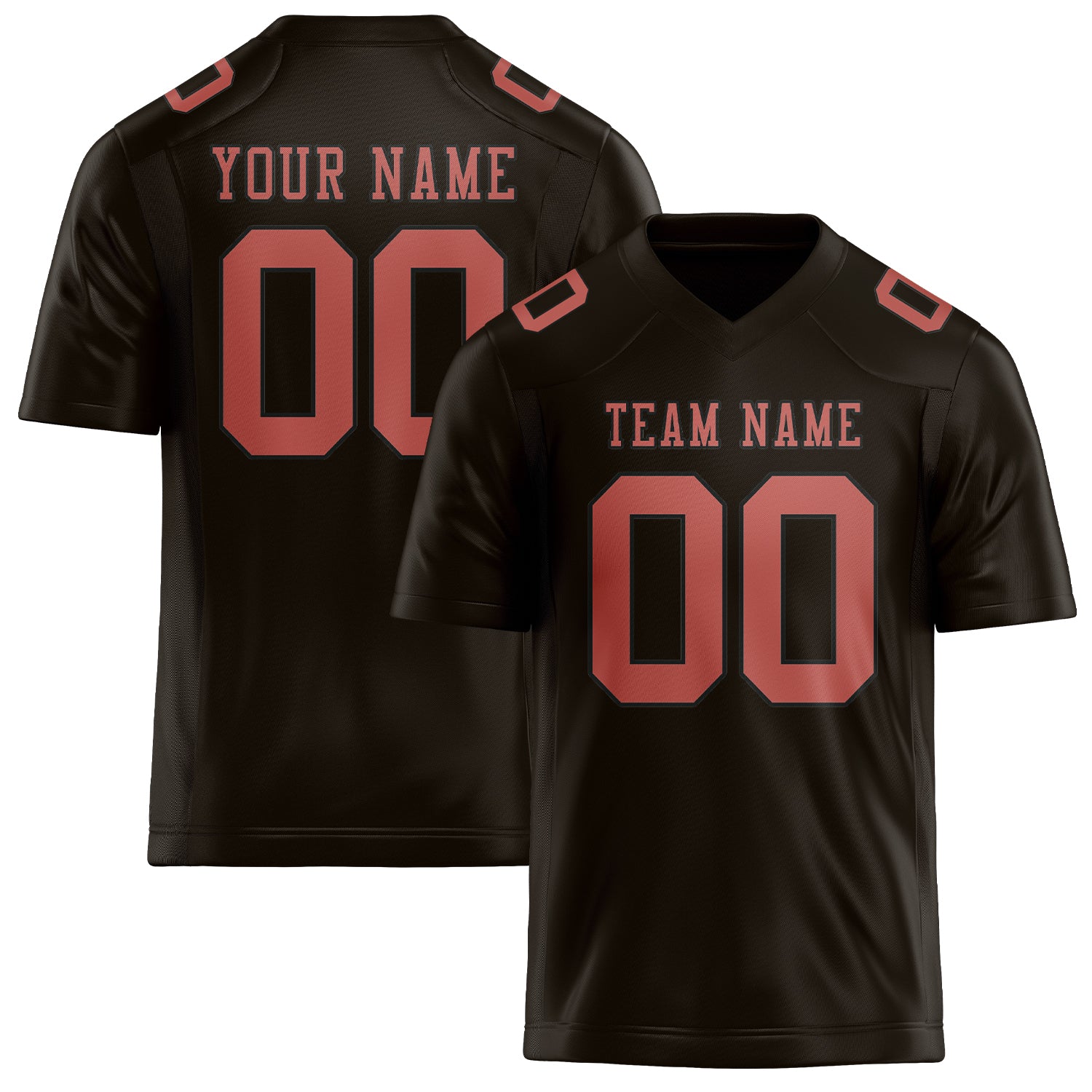 Custom Brown Copper Rose Football Jersey
