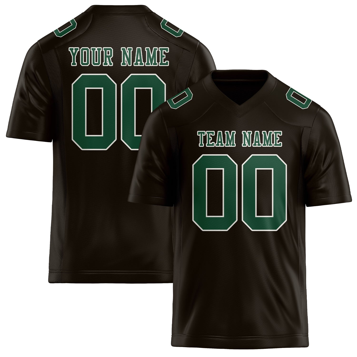 Custom Brown Green Football Jersey
