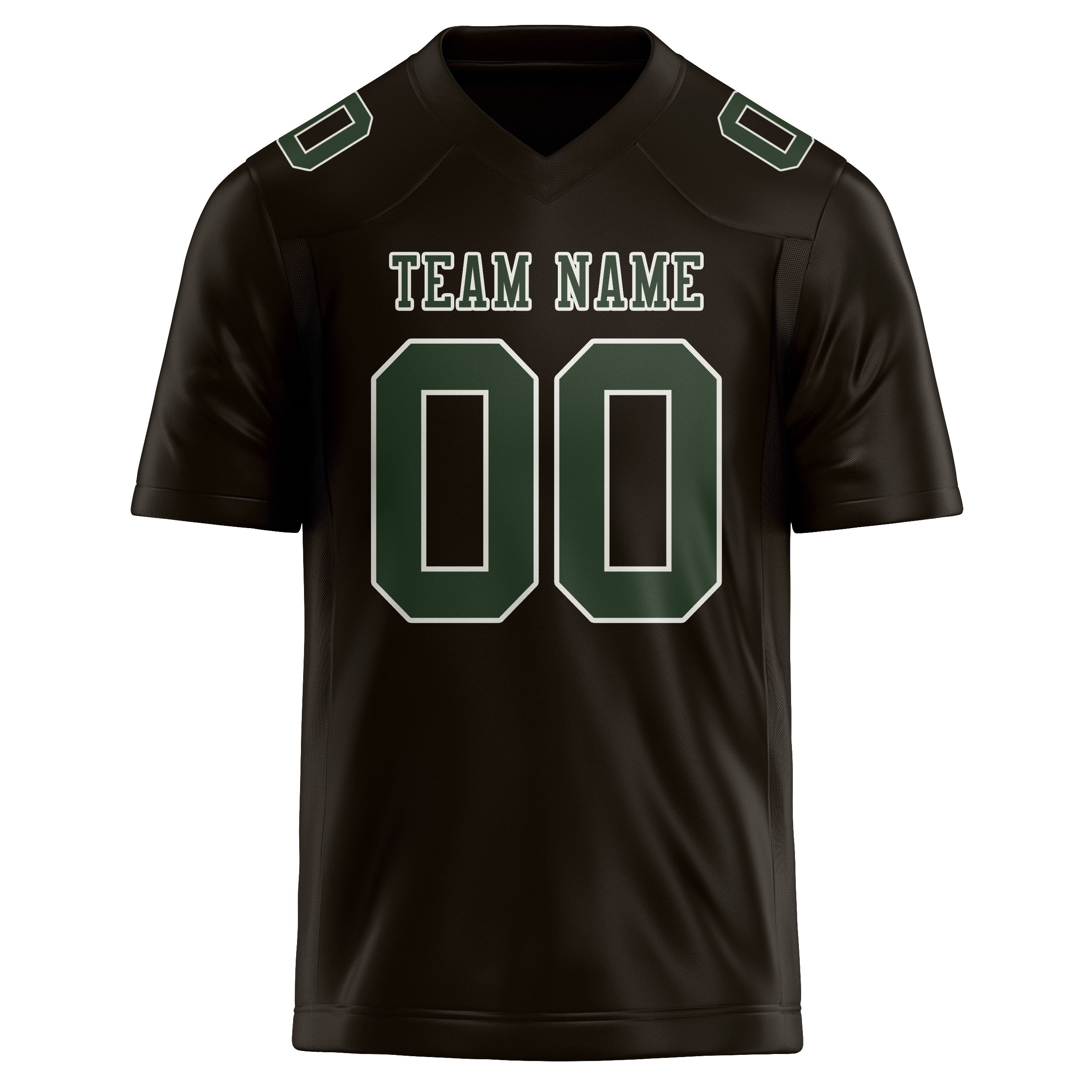 Custom Brown Dark Green Football Jersey
