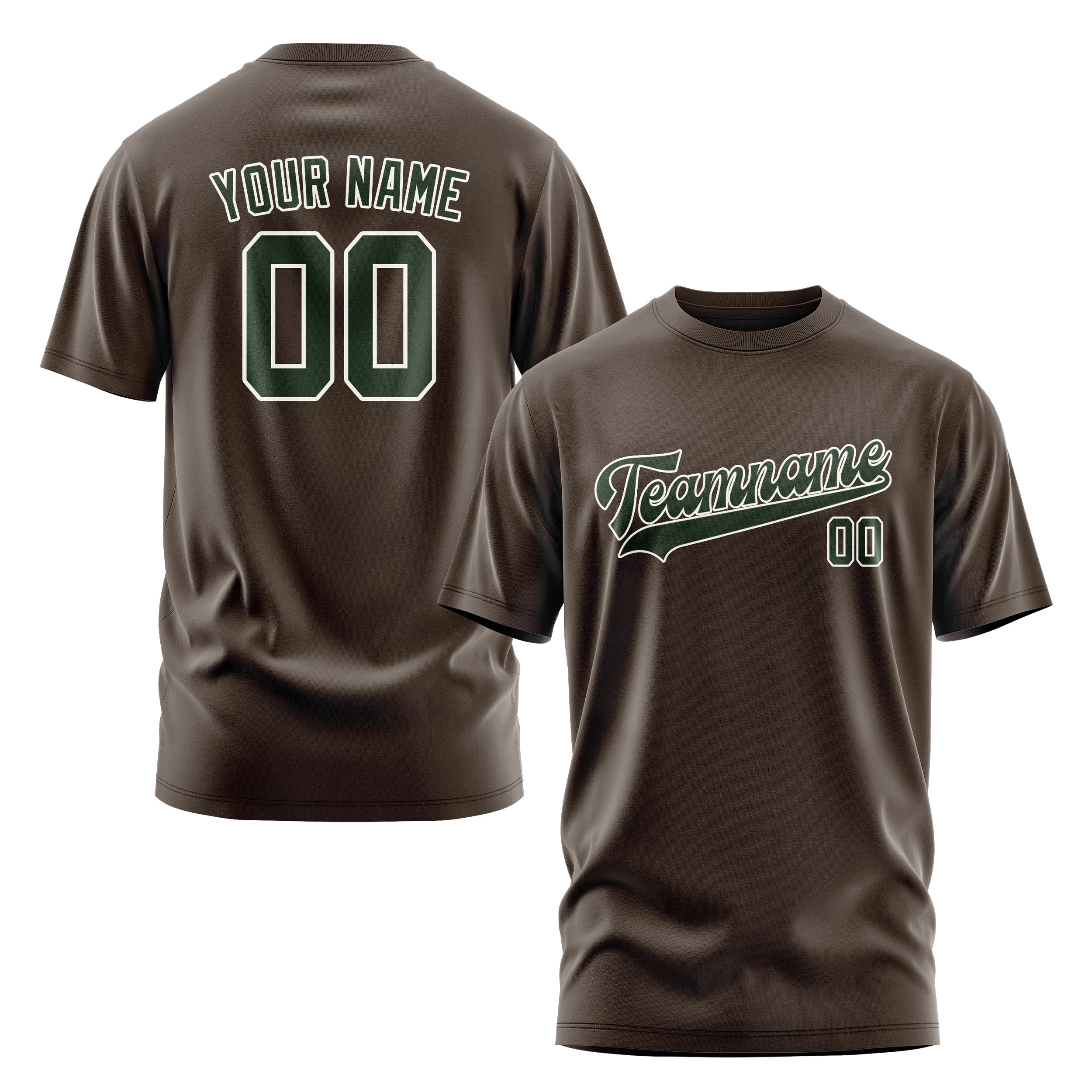 Custom Brown Dark Green T-Shirt