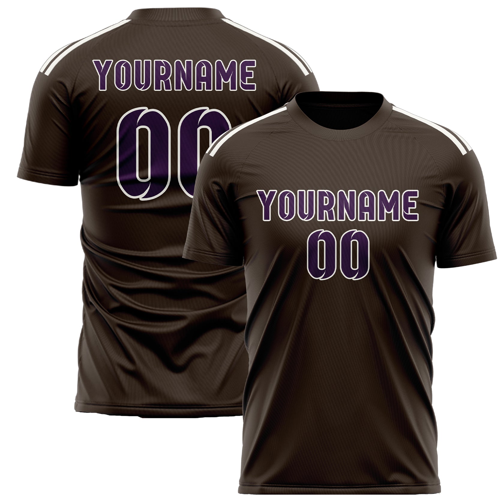 Custom Brown Purple Soccer Jersey