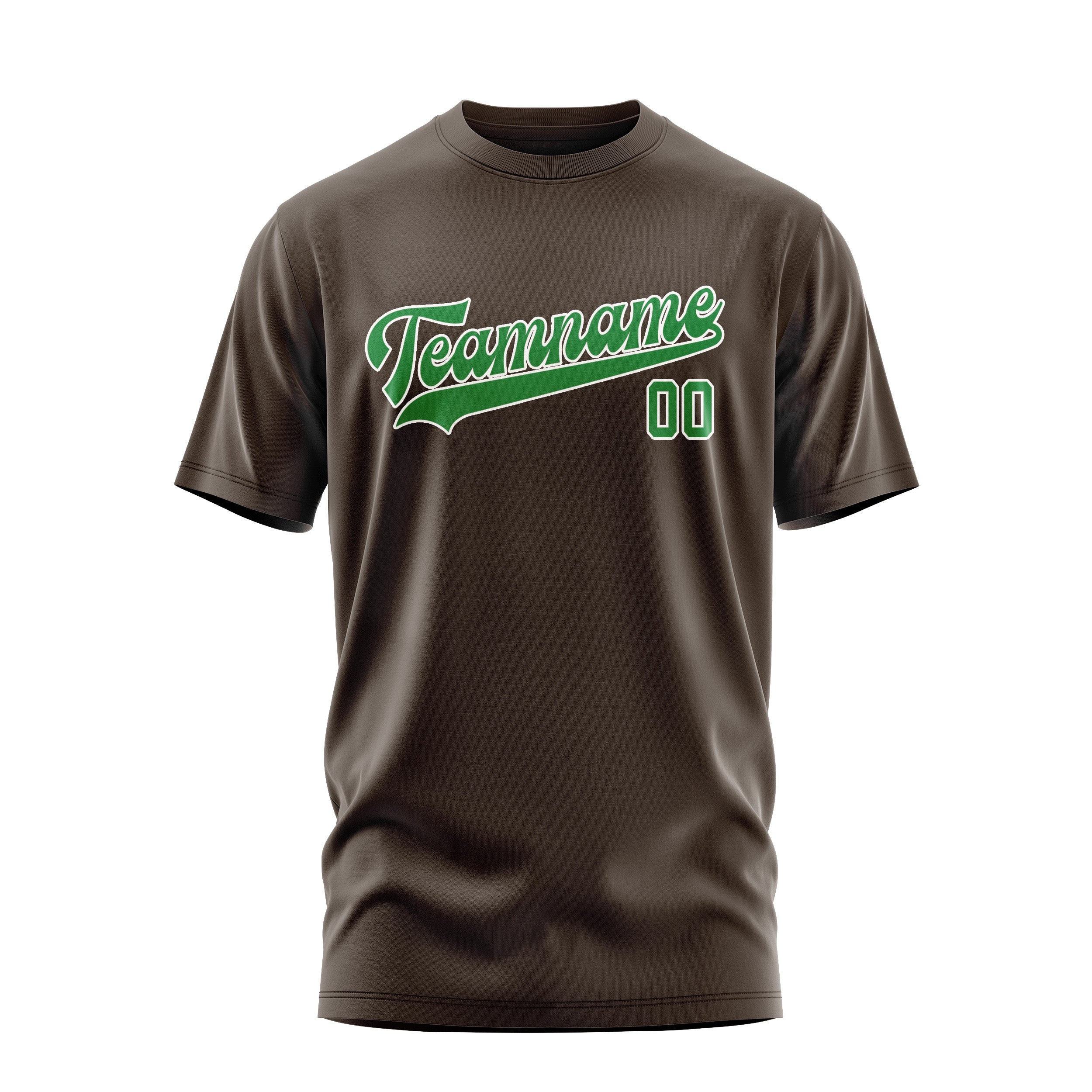 Custom Brown Emerald Green T-Shirt