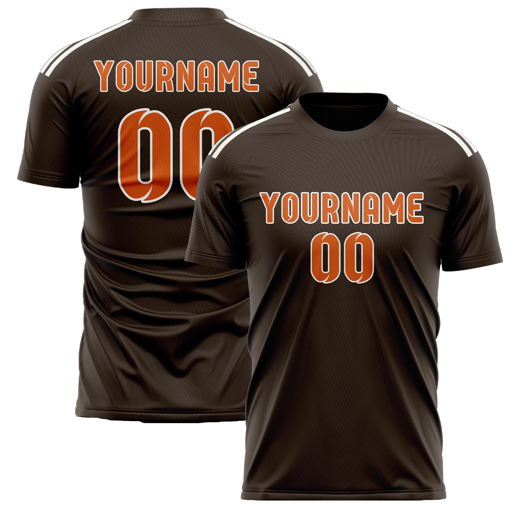 Custom Brown Orange Soccer Jersey