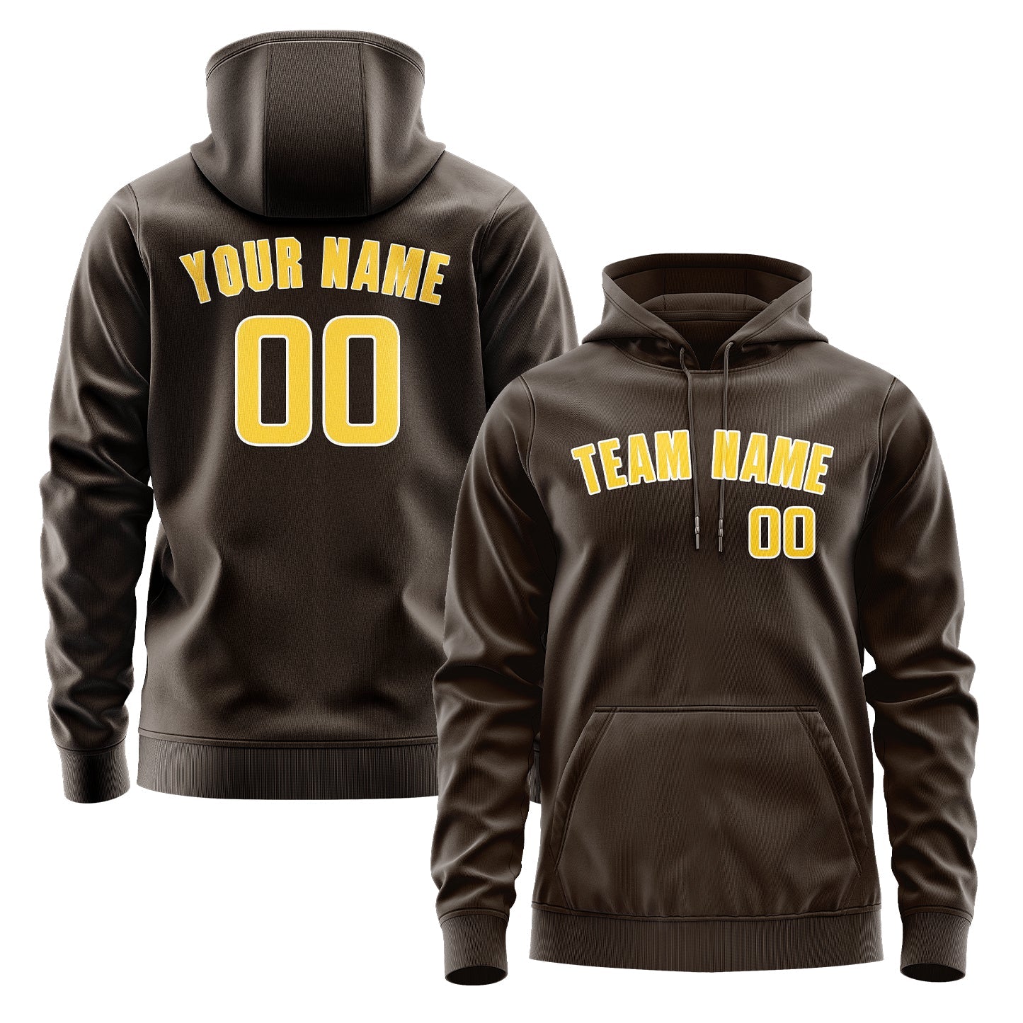 Custom Brown Gold Hoodie