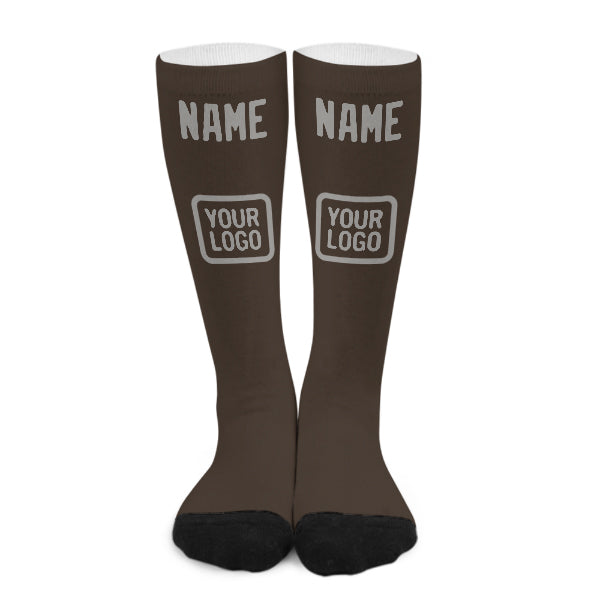 Custom Brown Gray Knee-High Sock