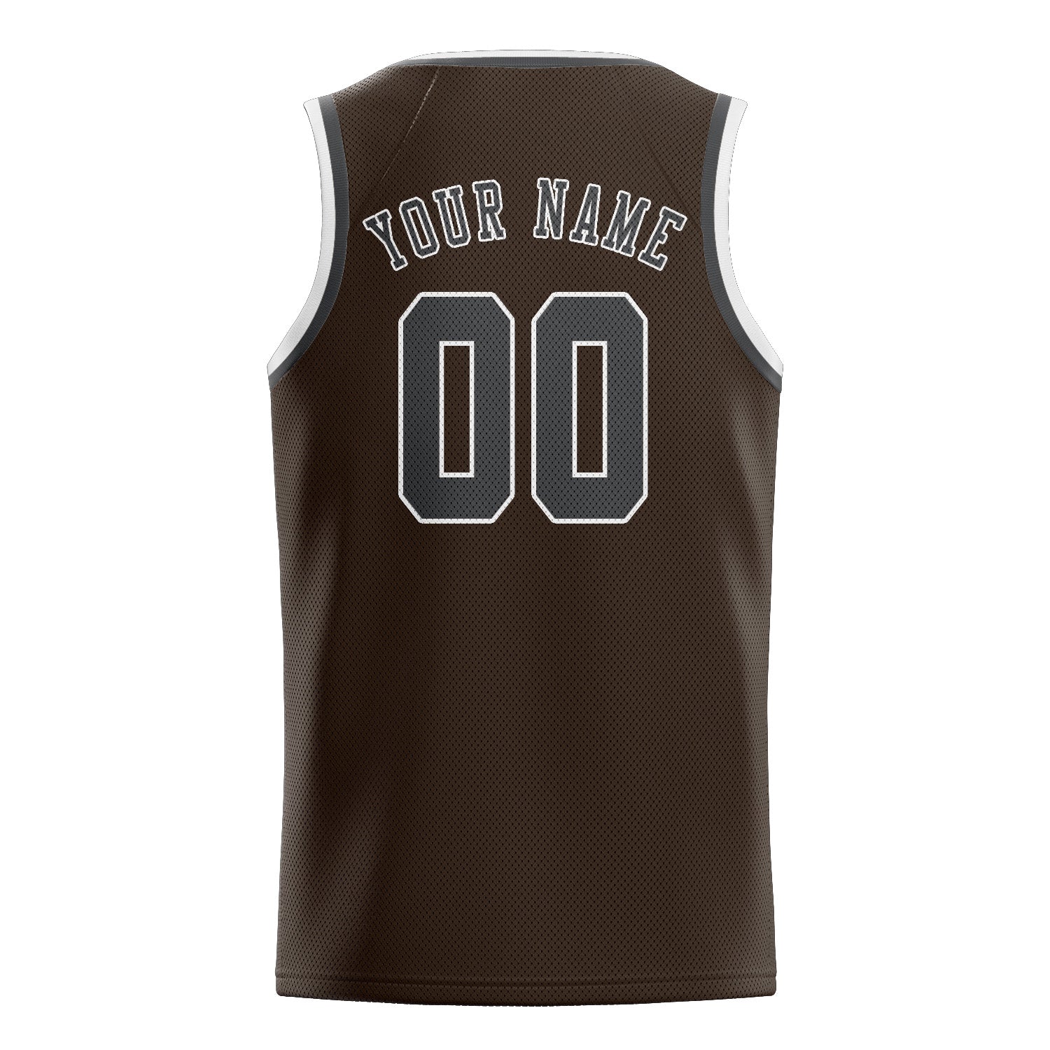 Custom Brown Dark Grey Basketball Jersey