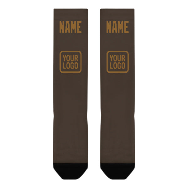 Custom Brown Khaki Knee-High Sock