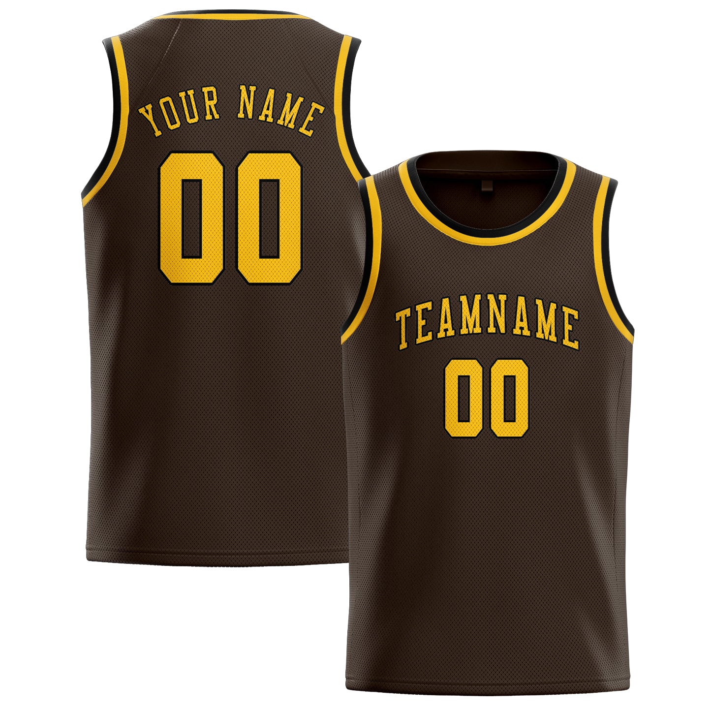 Custom Brown Gold Basketball Jersey