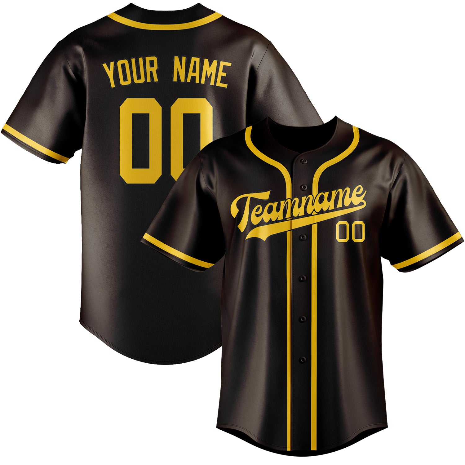 Custom Brown Gold Baseball Jersey