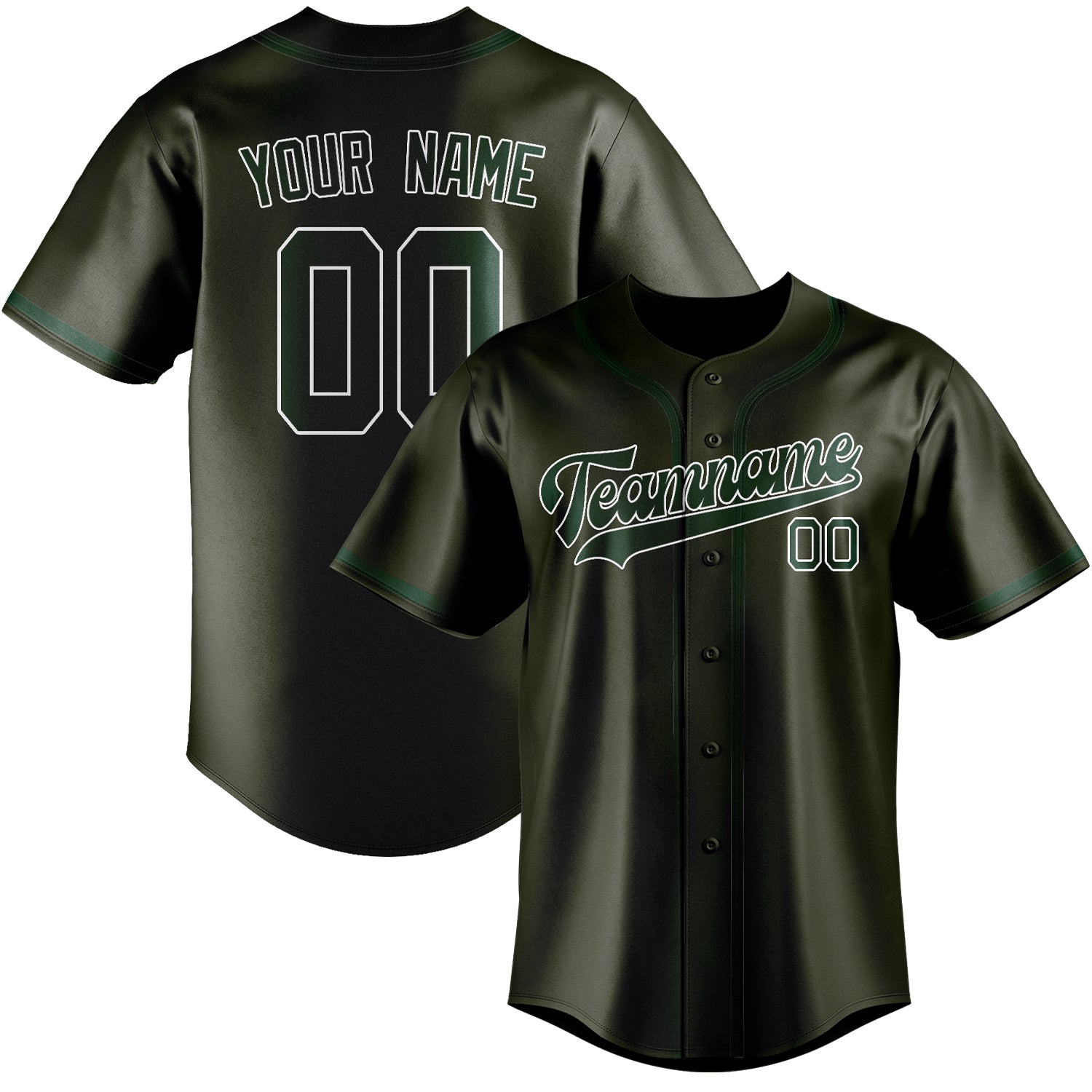 Custom Olive Green Baseball Jersey