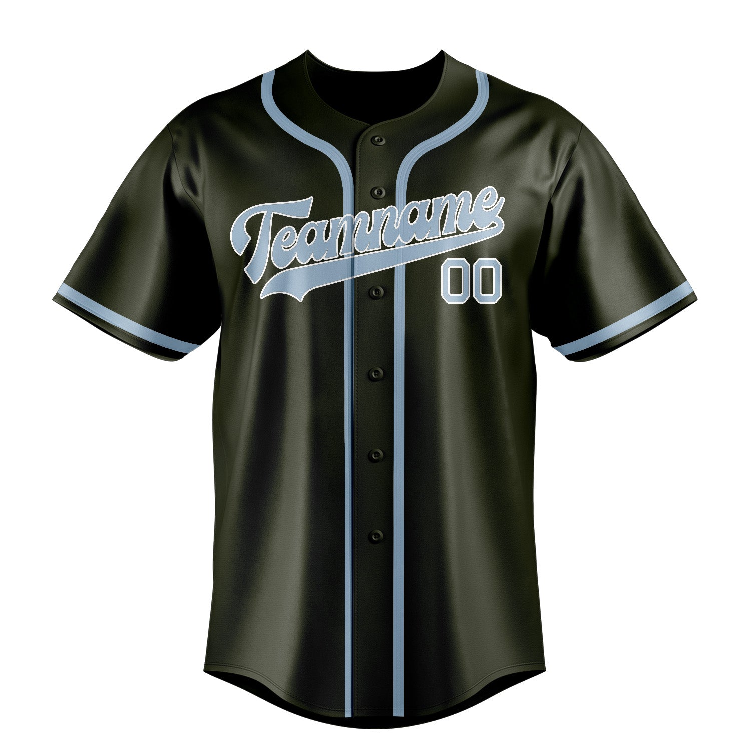 Custom Olive Light Blue Baseball Jersey