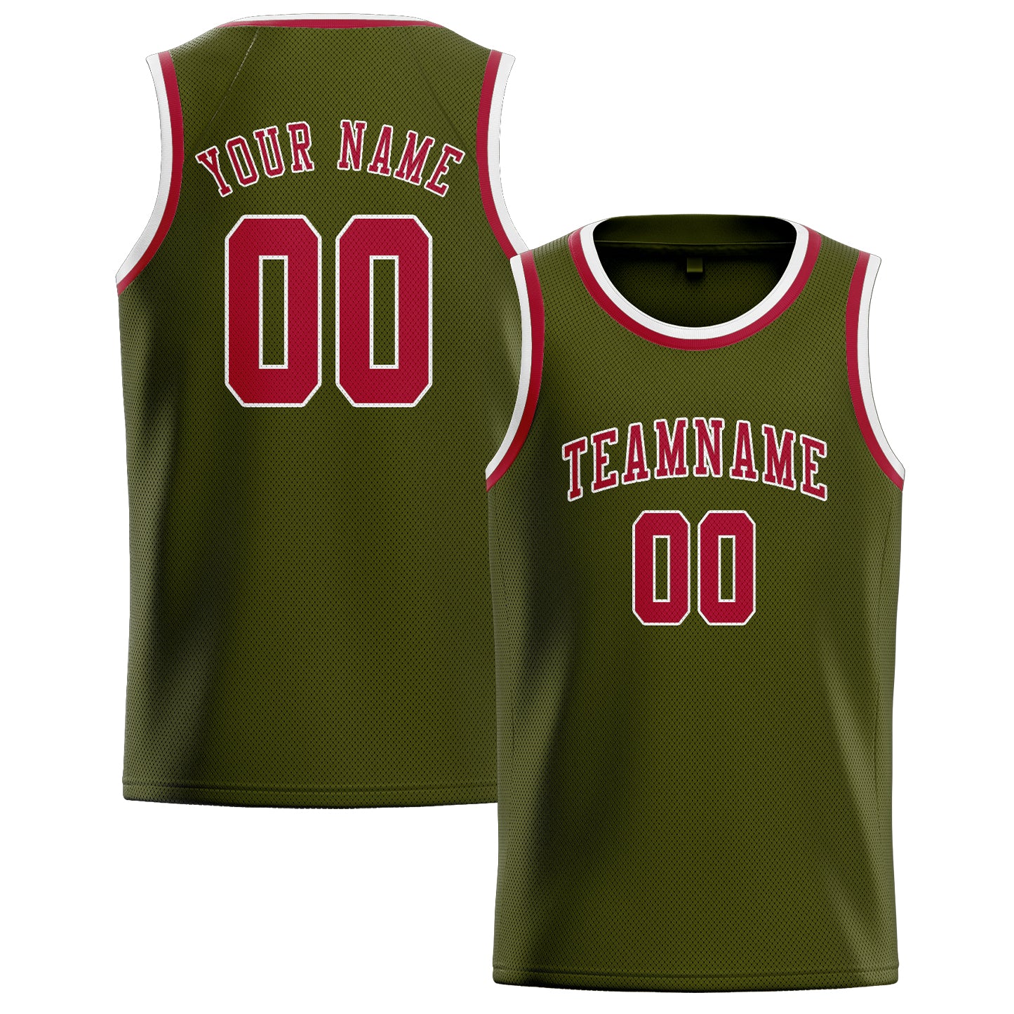 Custom Olive Red Basketball Jersey