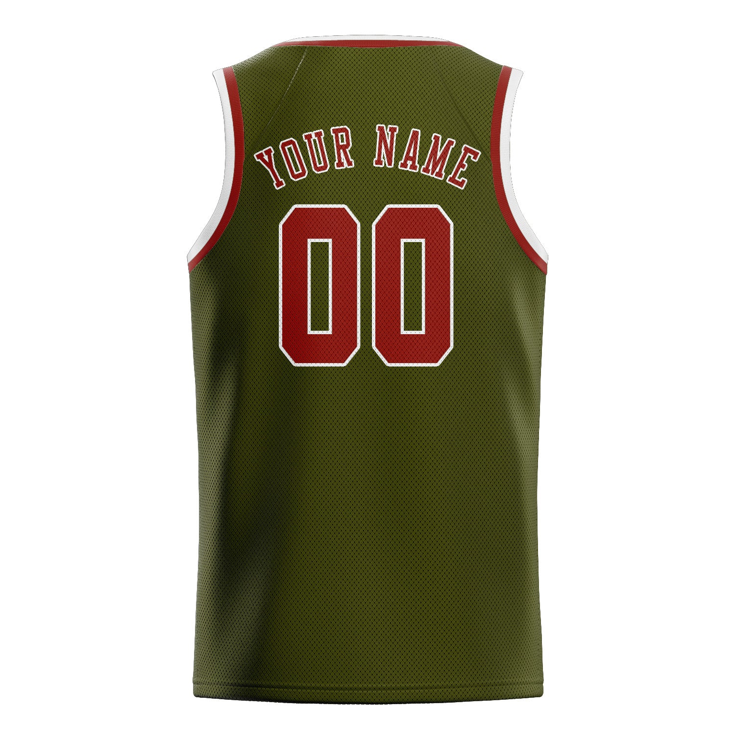 Custom Olive Coral Red Basketball Jersey