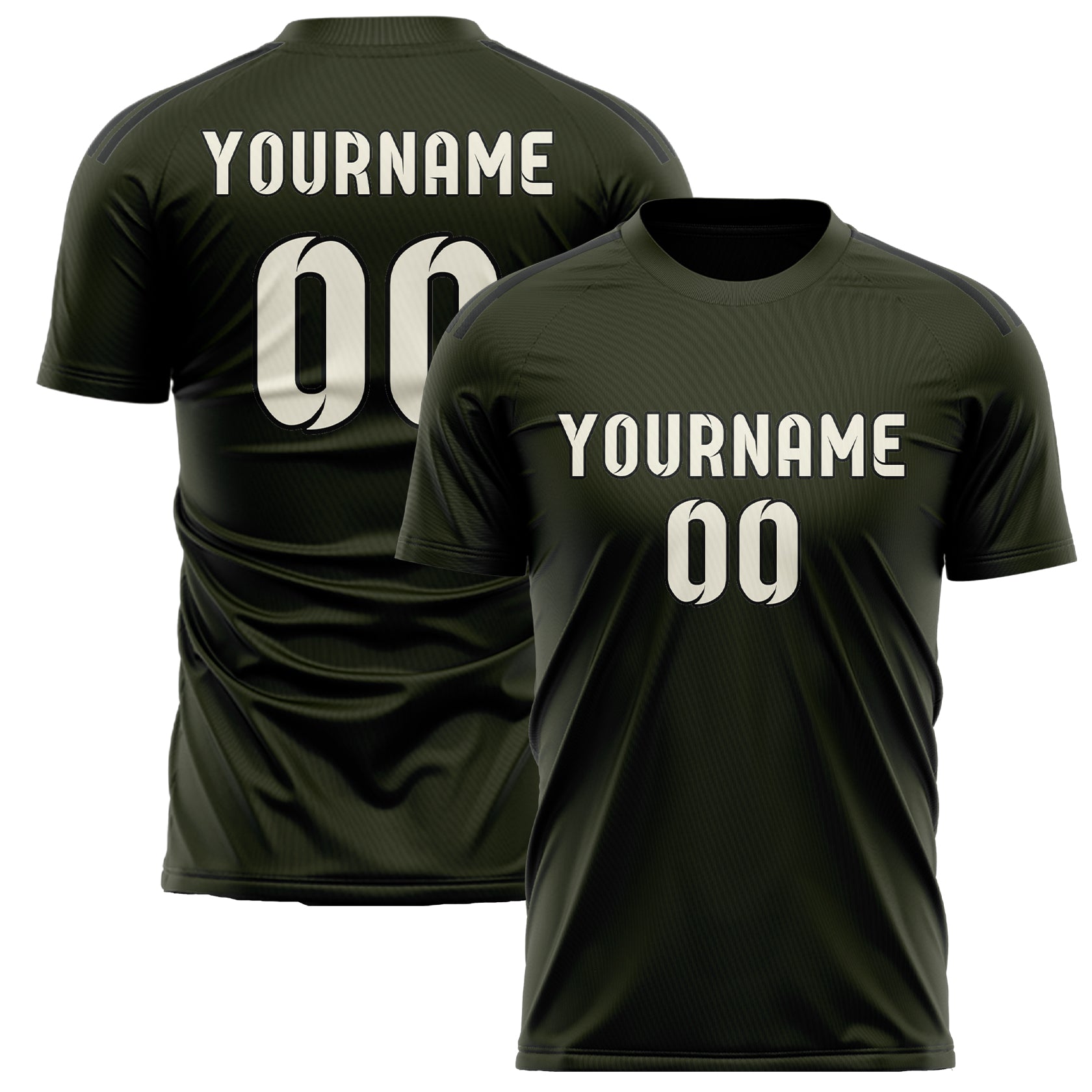 Custom Olive Cream Soccer Jersey
