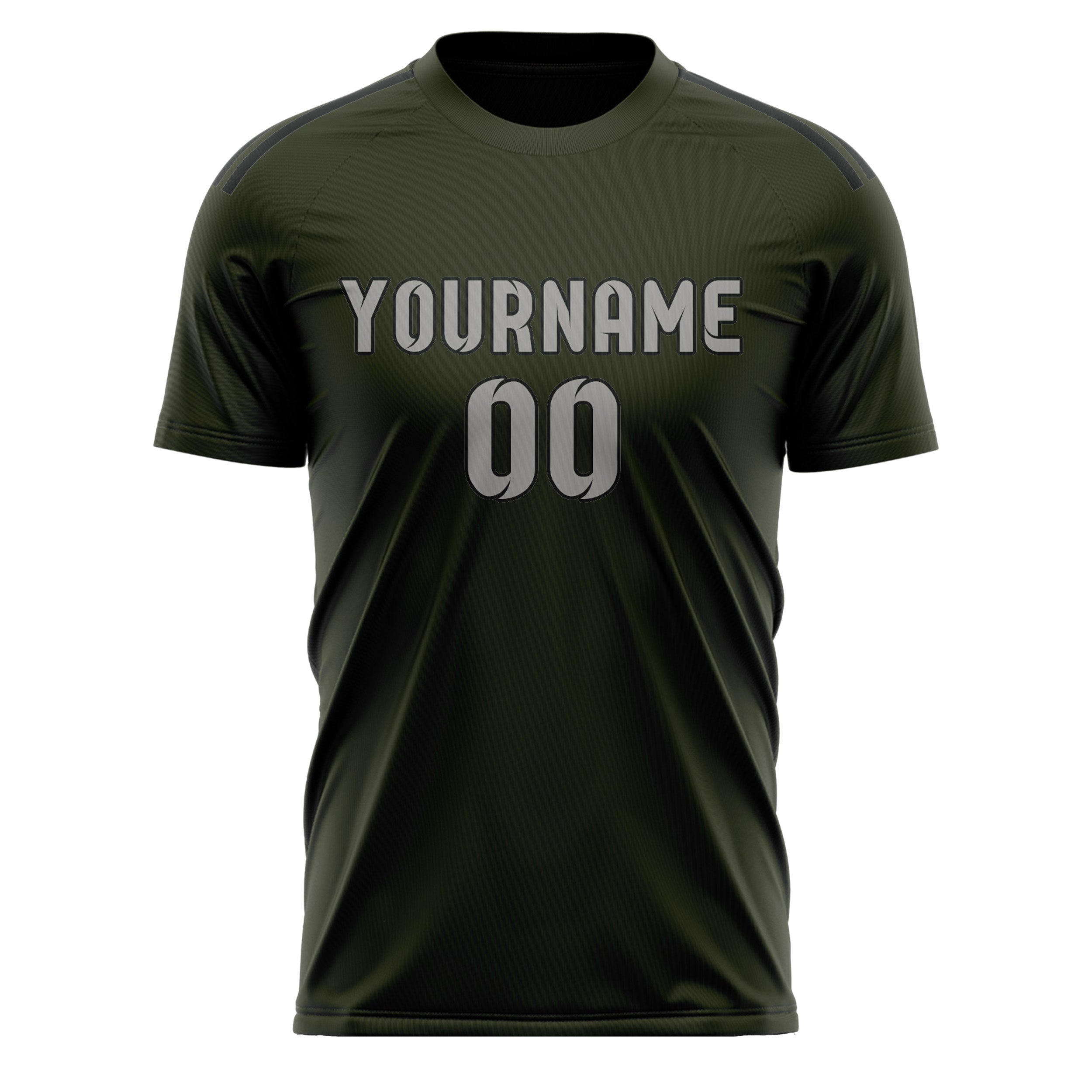 Custom Olive Gray Soccer Jersey