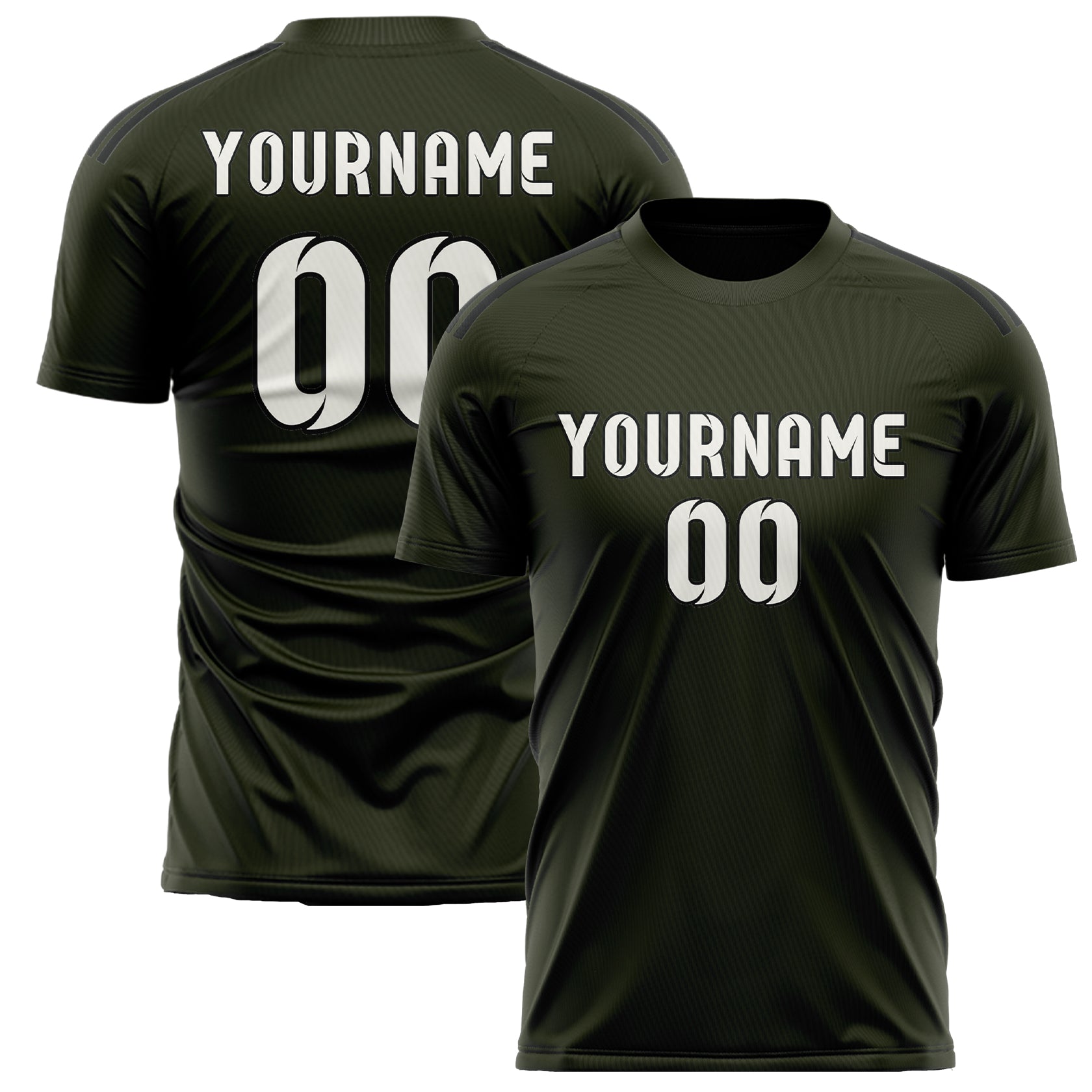Custom Olive White Soccer Jersey
