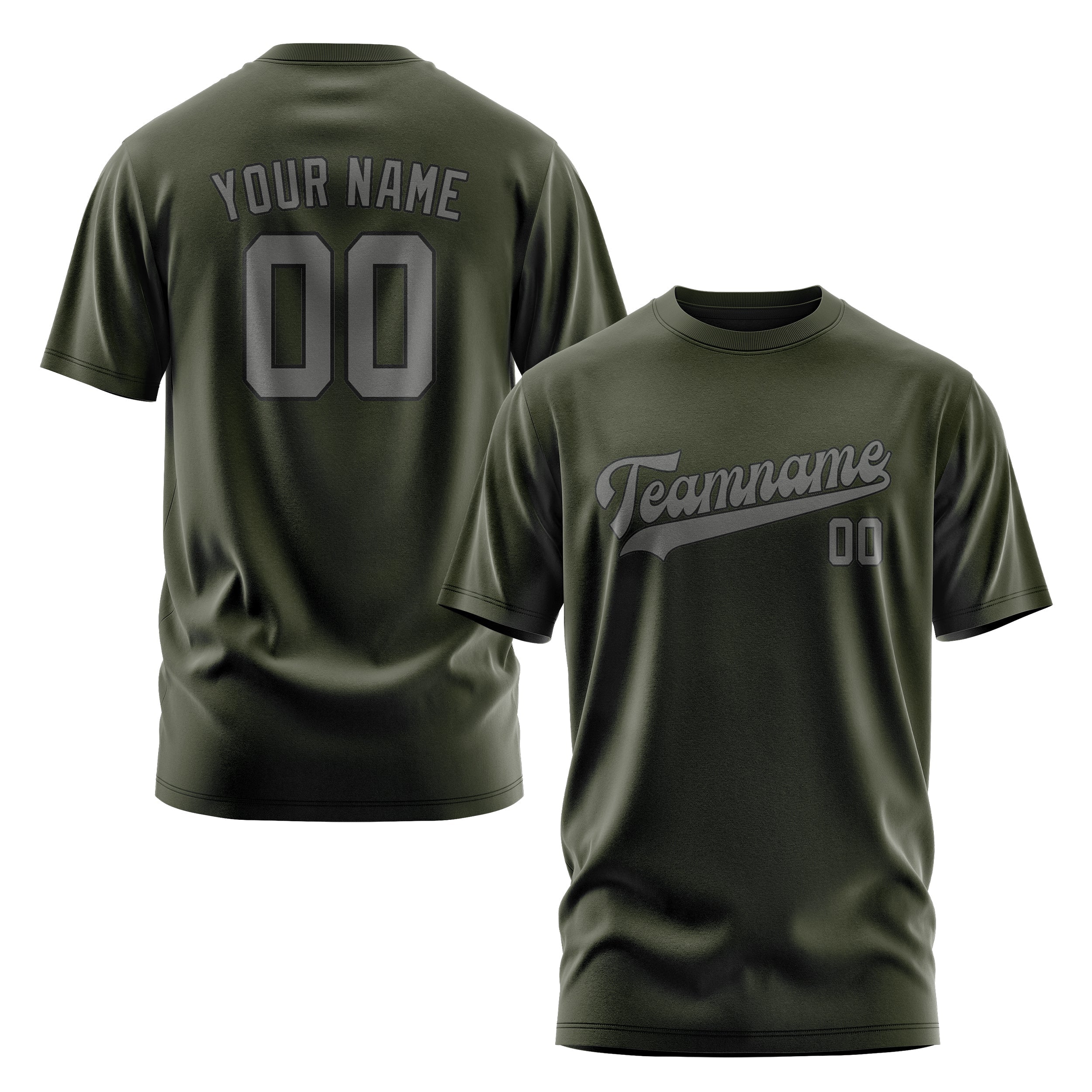 Custom Olive Dark Grey T-Shirt