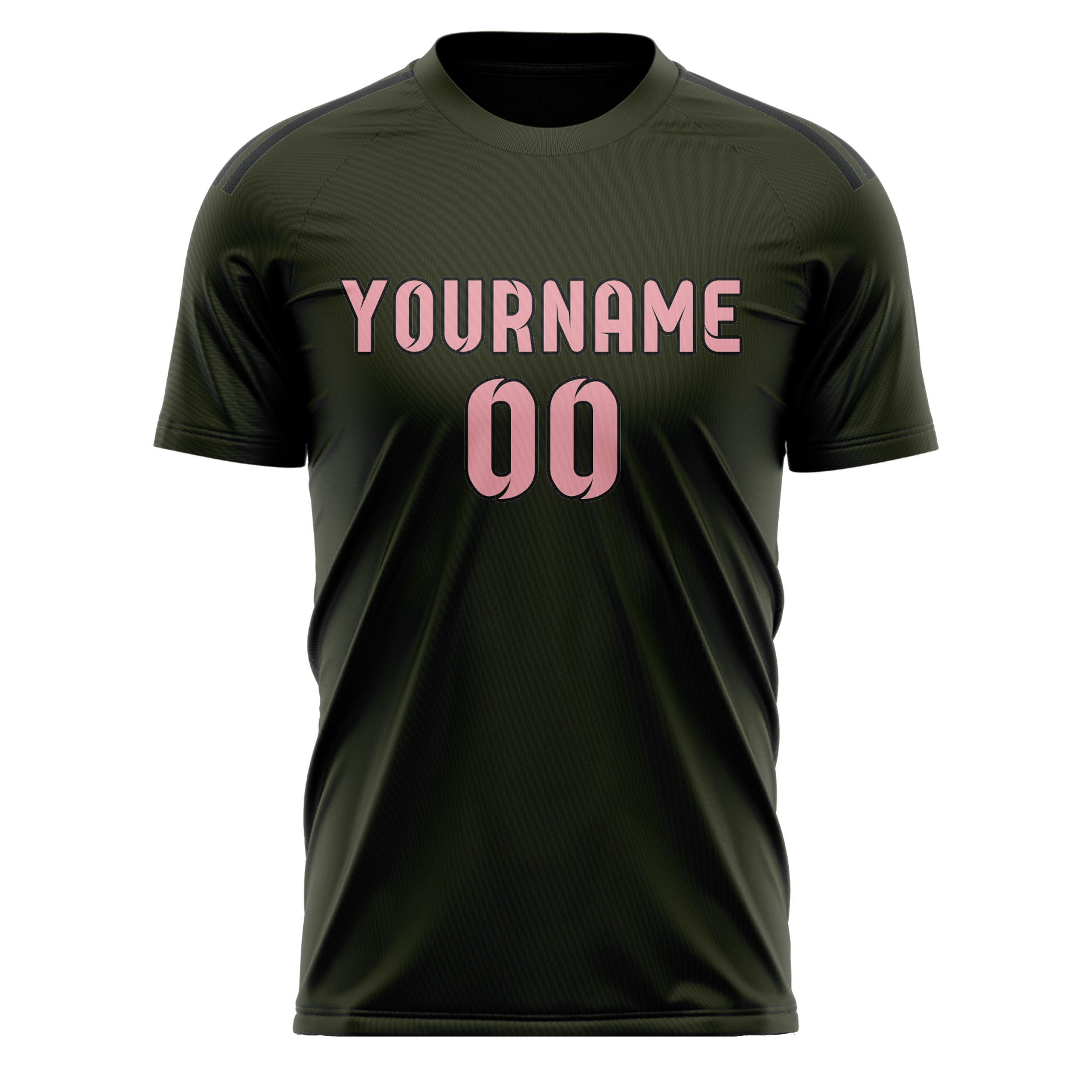 Custom Olive Light Pink Soccer Jersey