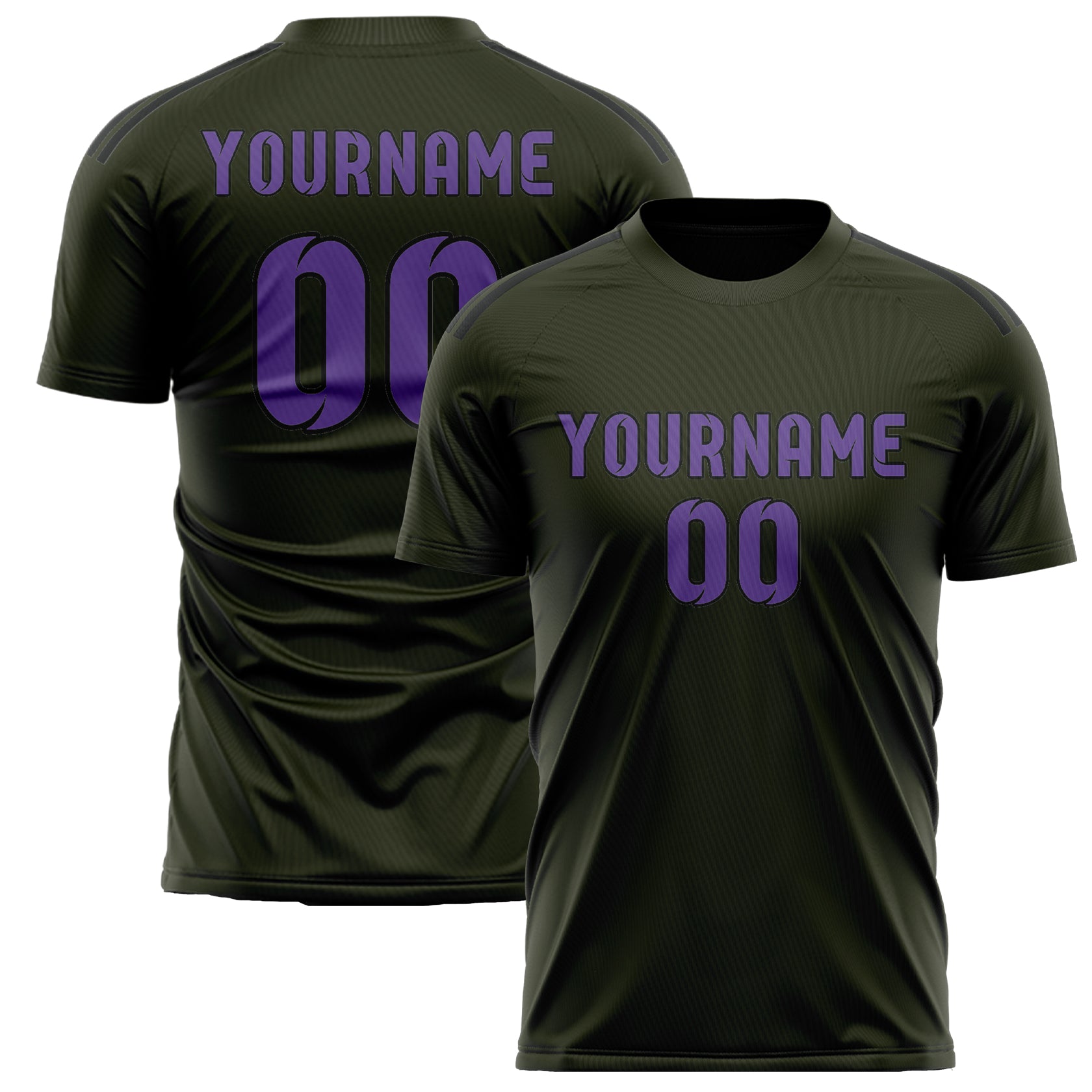 Custom Olive Light Purple Soccer Jersey