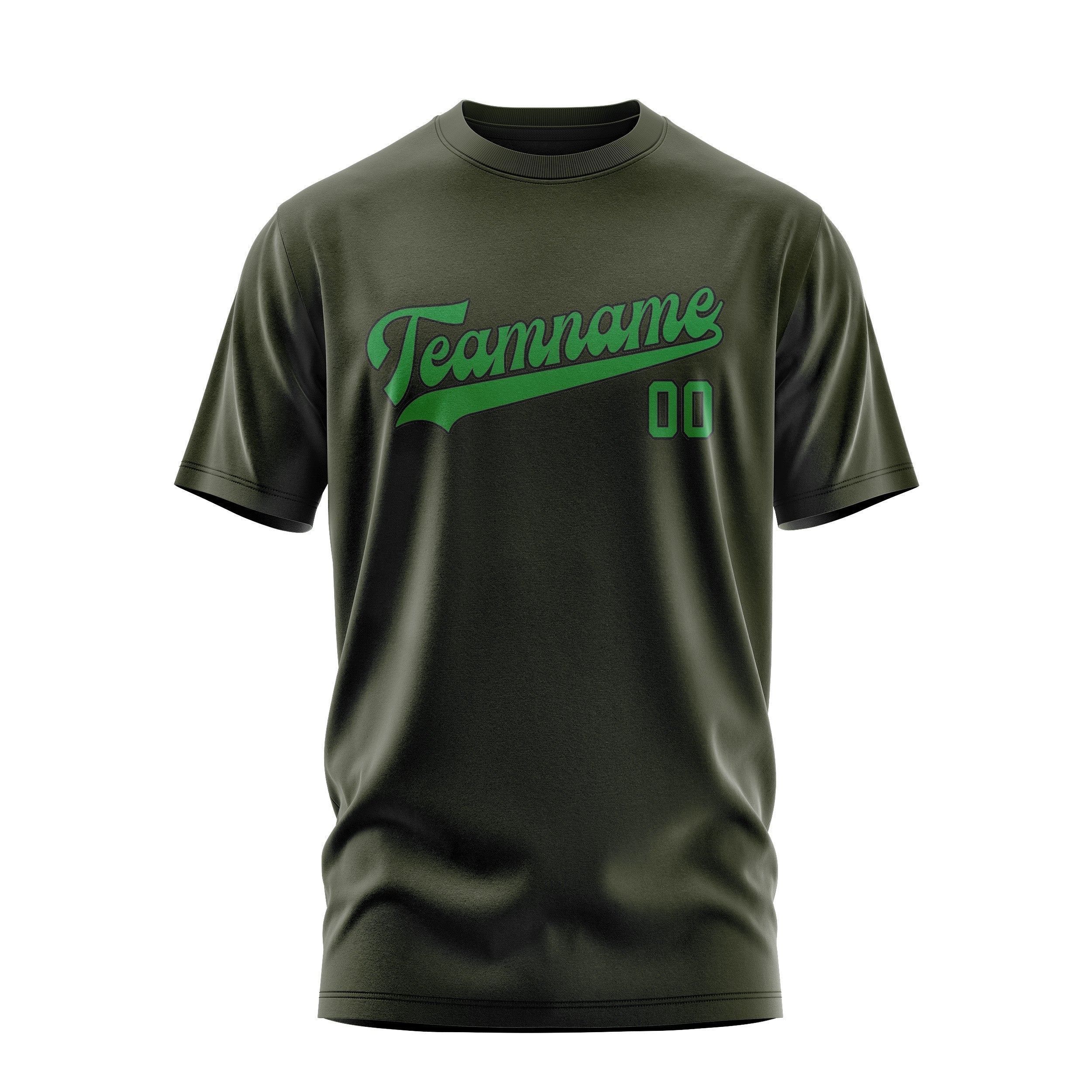 Custom Olive Emerald Green T-Shirt