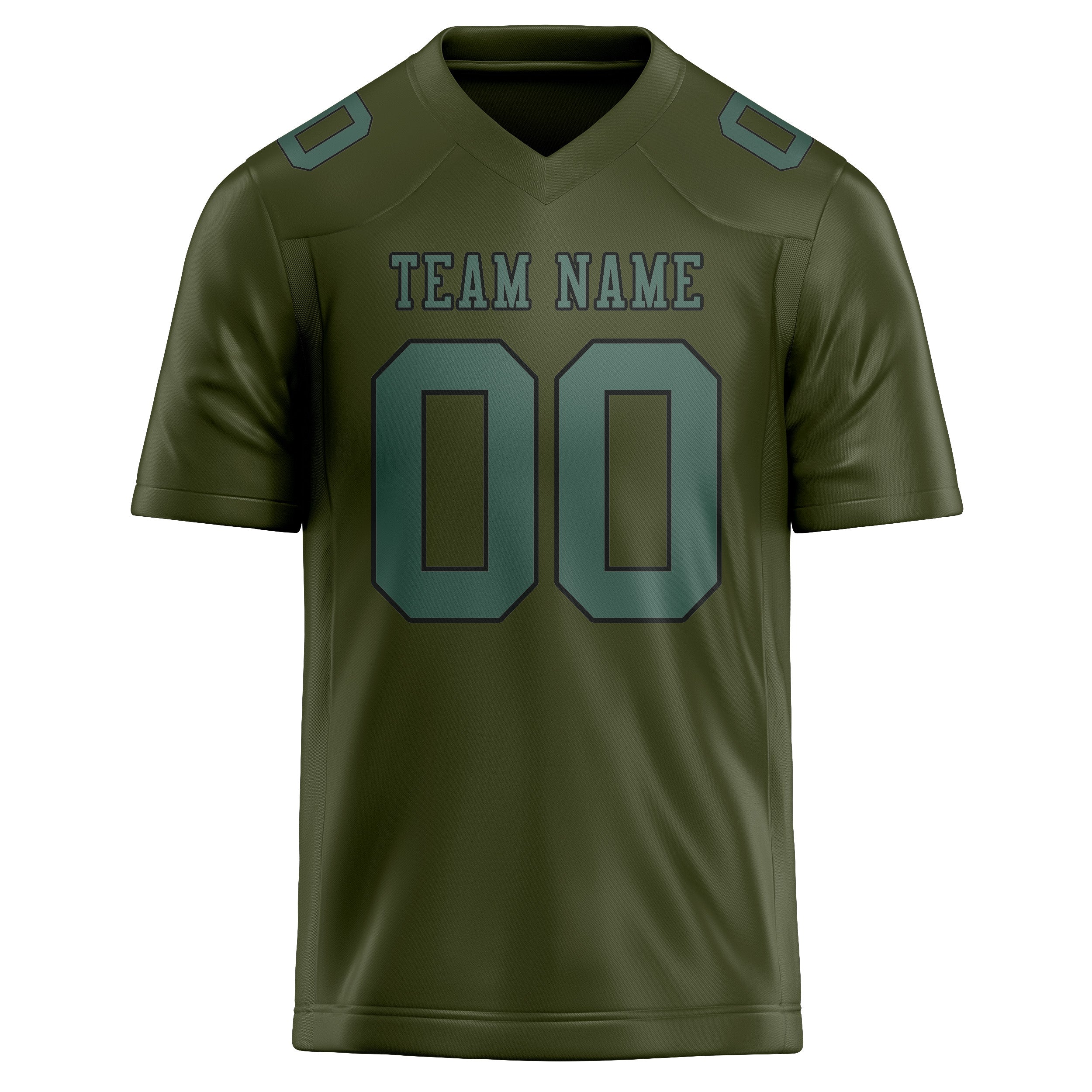 Custom Olive Blue Green Football Jersey