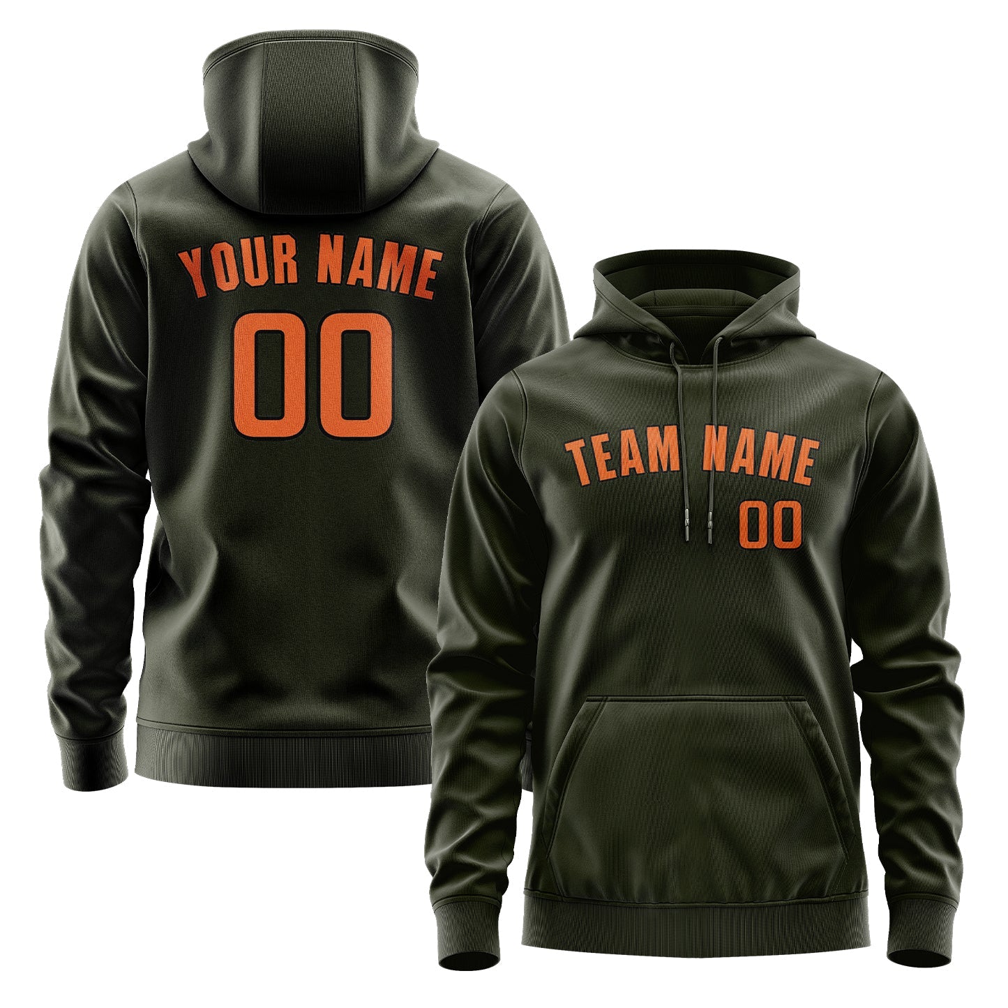 Custom Olive Orange Hoodie