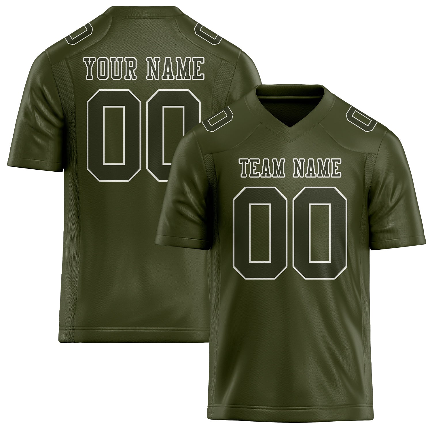 Custom Olive Olive Football Jersey