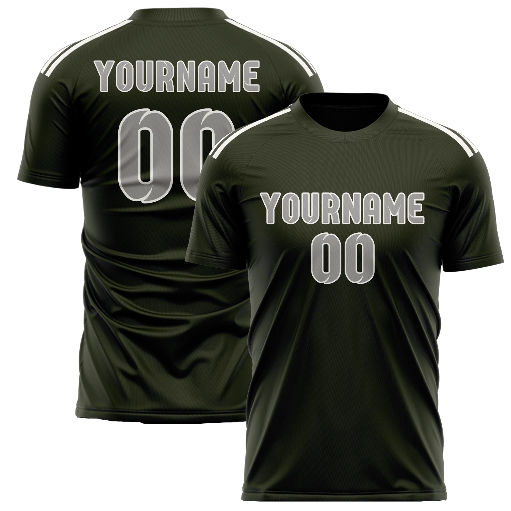 Custom Olive Gray Soccer Jersey
