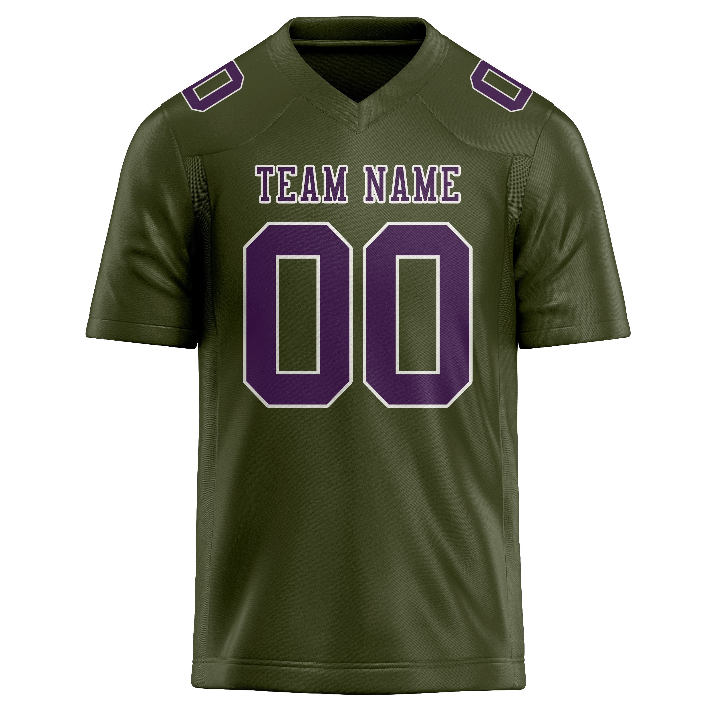 Custom Olive Purple Football Jersey
