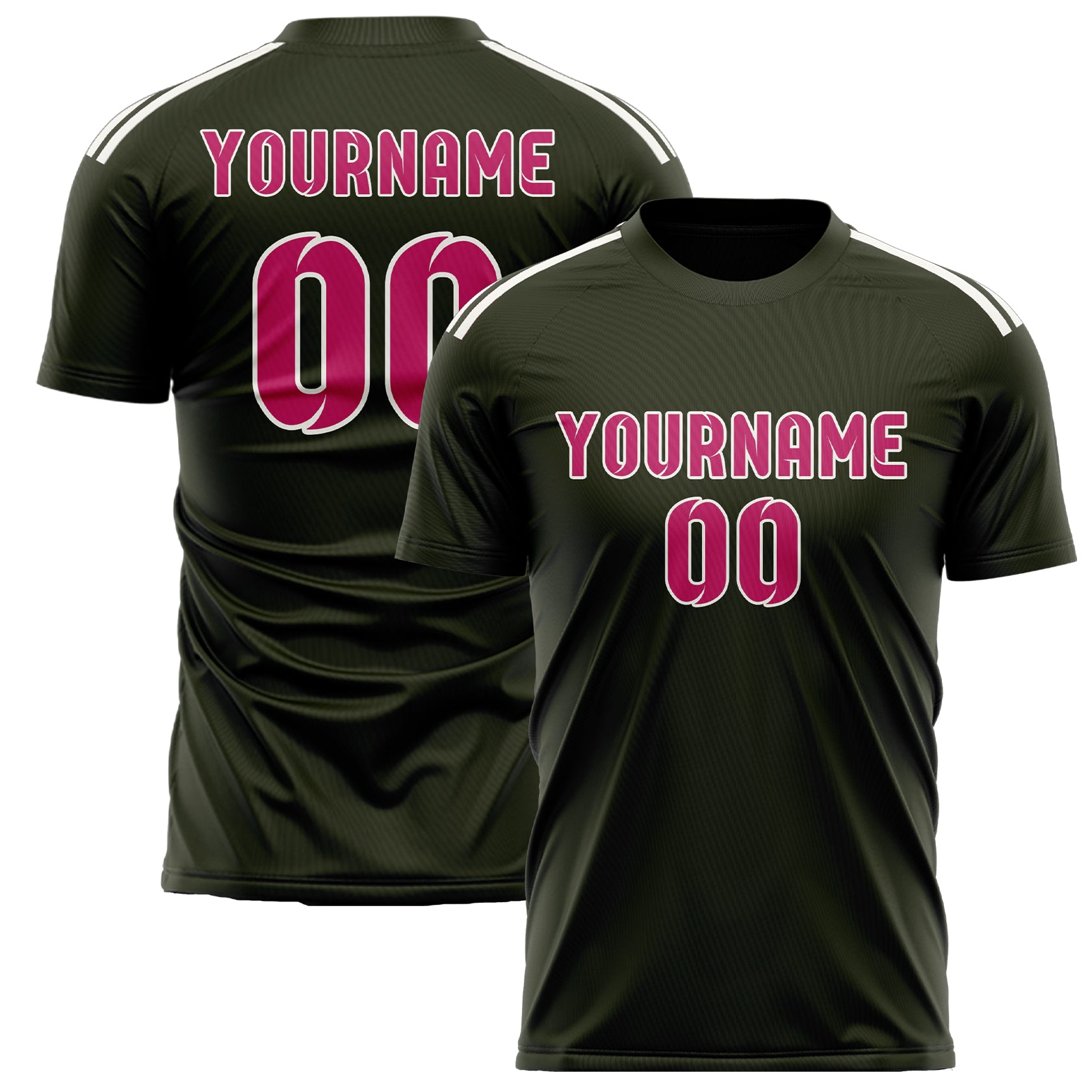 Custom Olive Pink Soccer Jersey