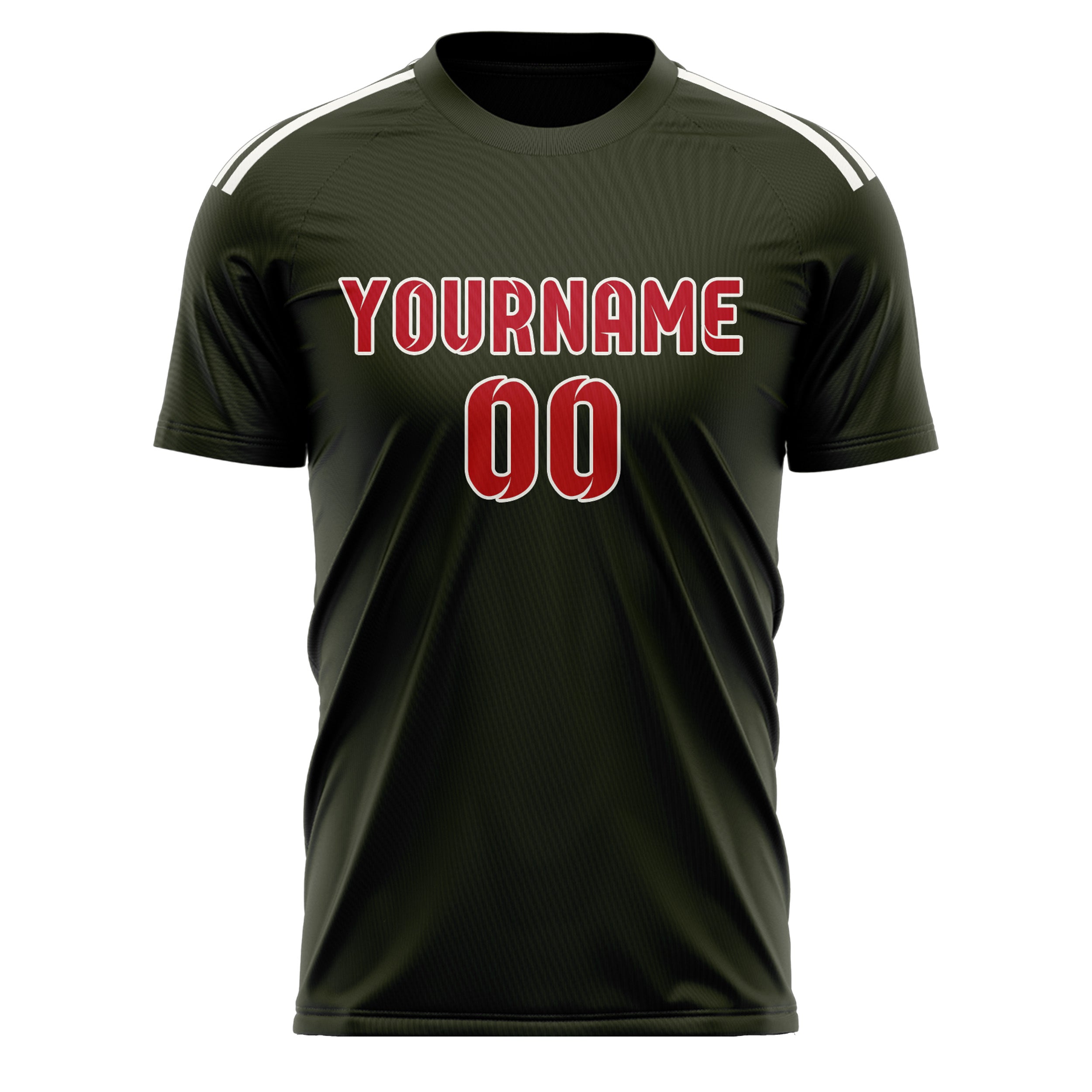 Custom Olive Red Soccer Jersey